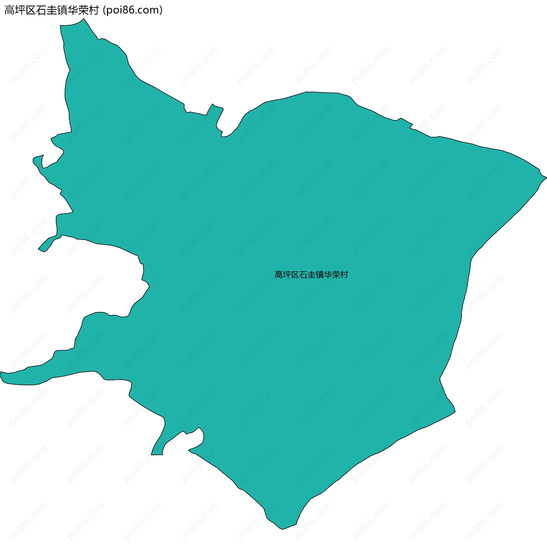 高坪区石圭镇华荣村边界地图