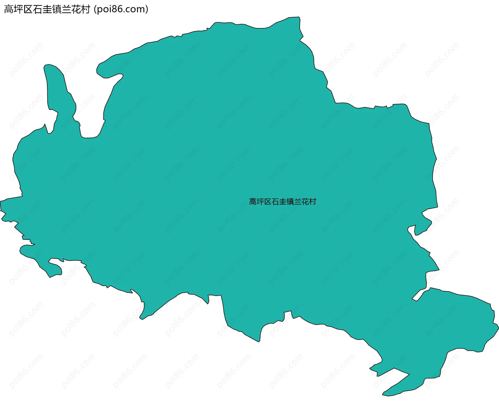 高坪区石圭镇兰花村边界地图