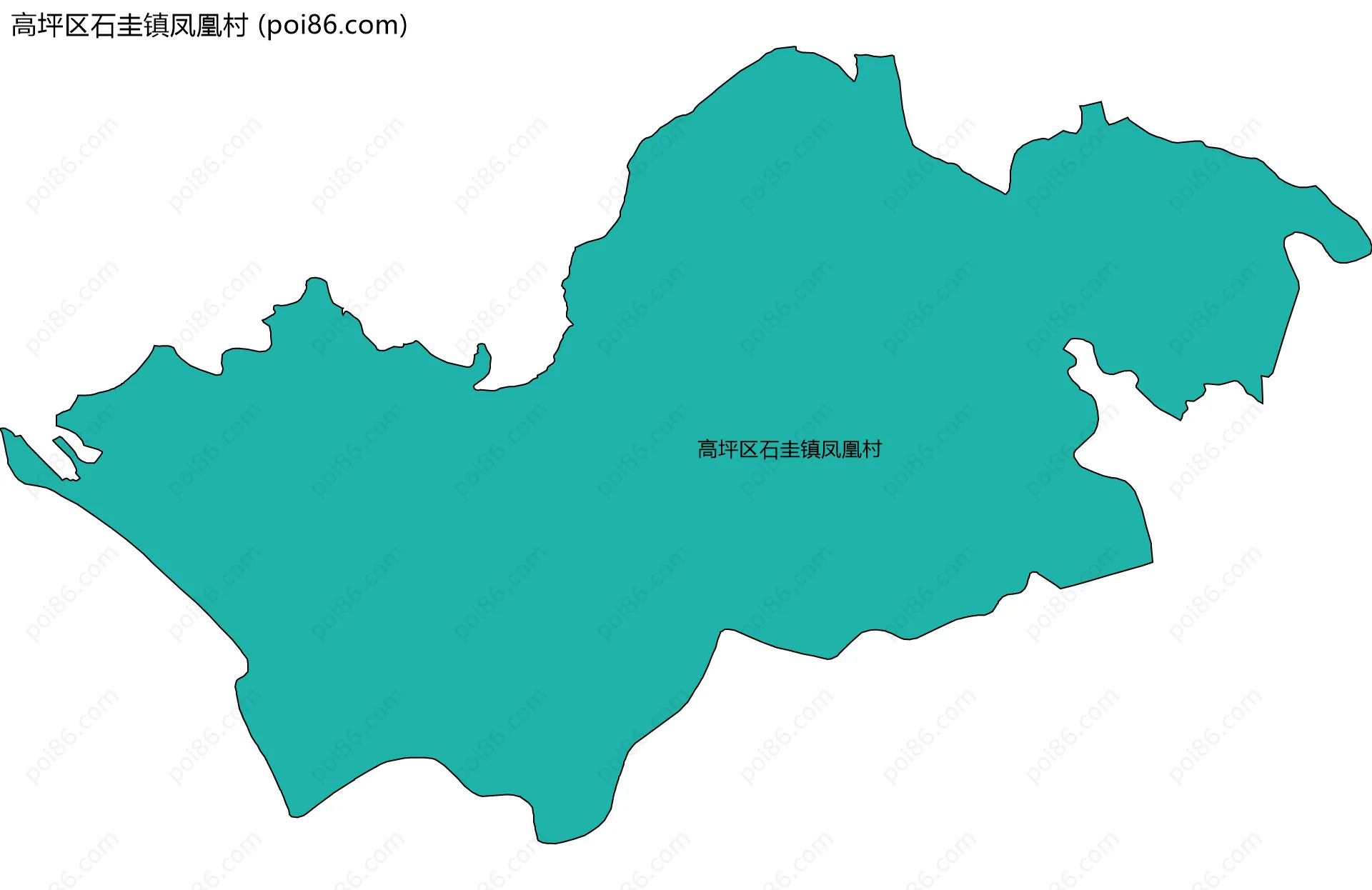 高坪区石圭镇凤凰村边界地图