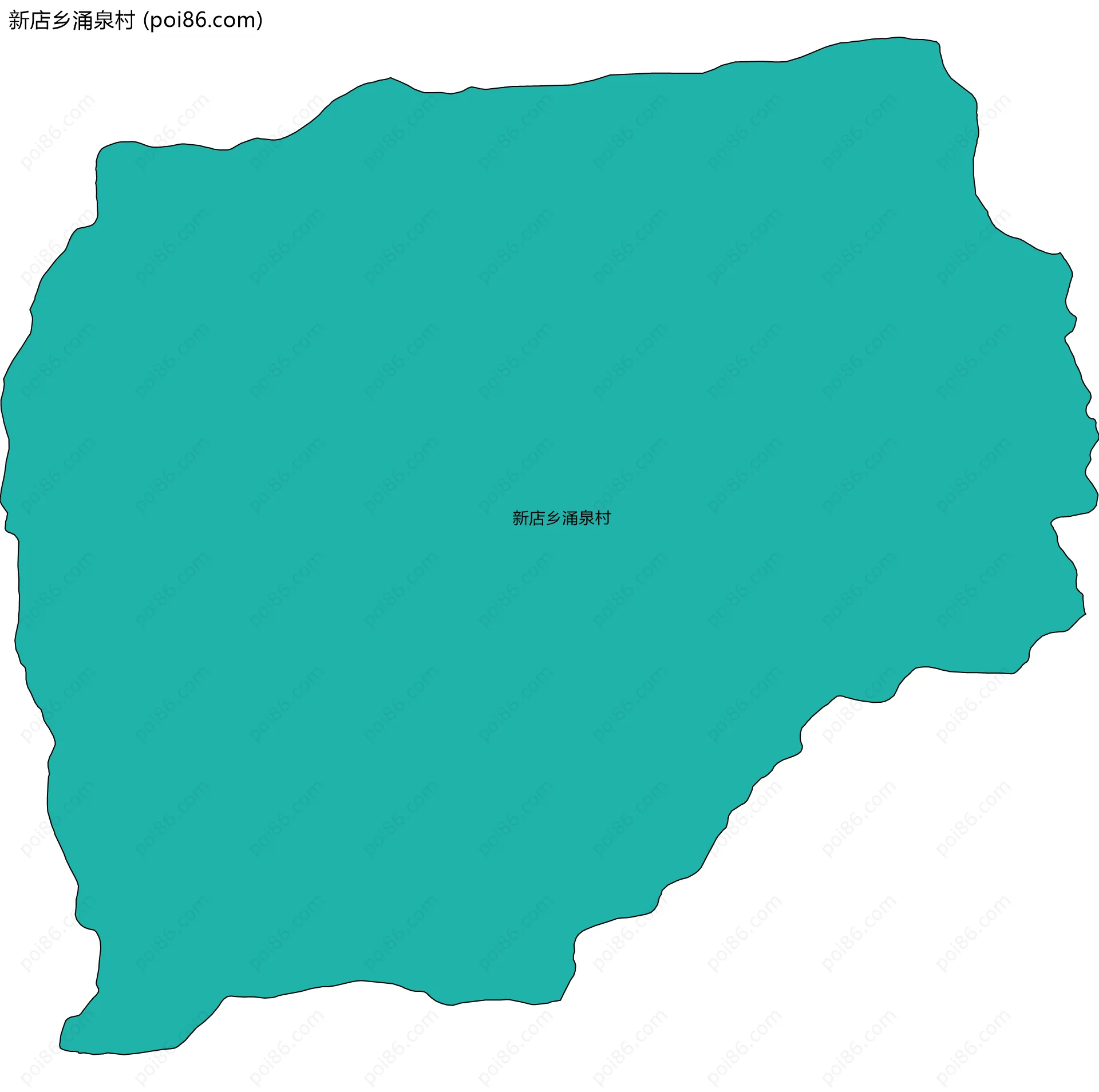 新店乡涌泉村边界地图