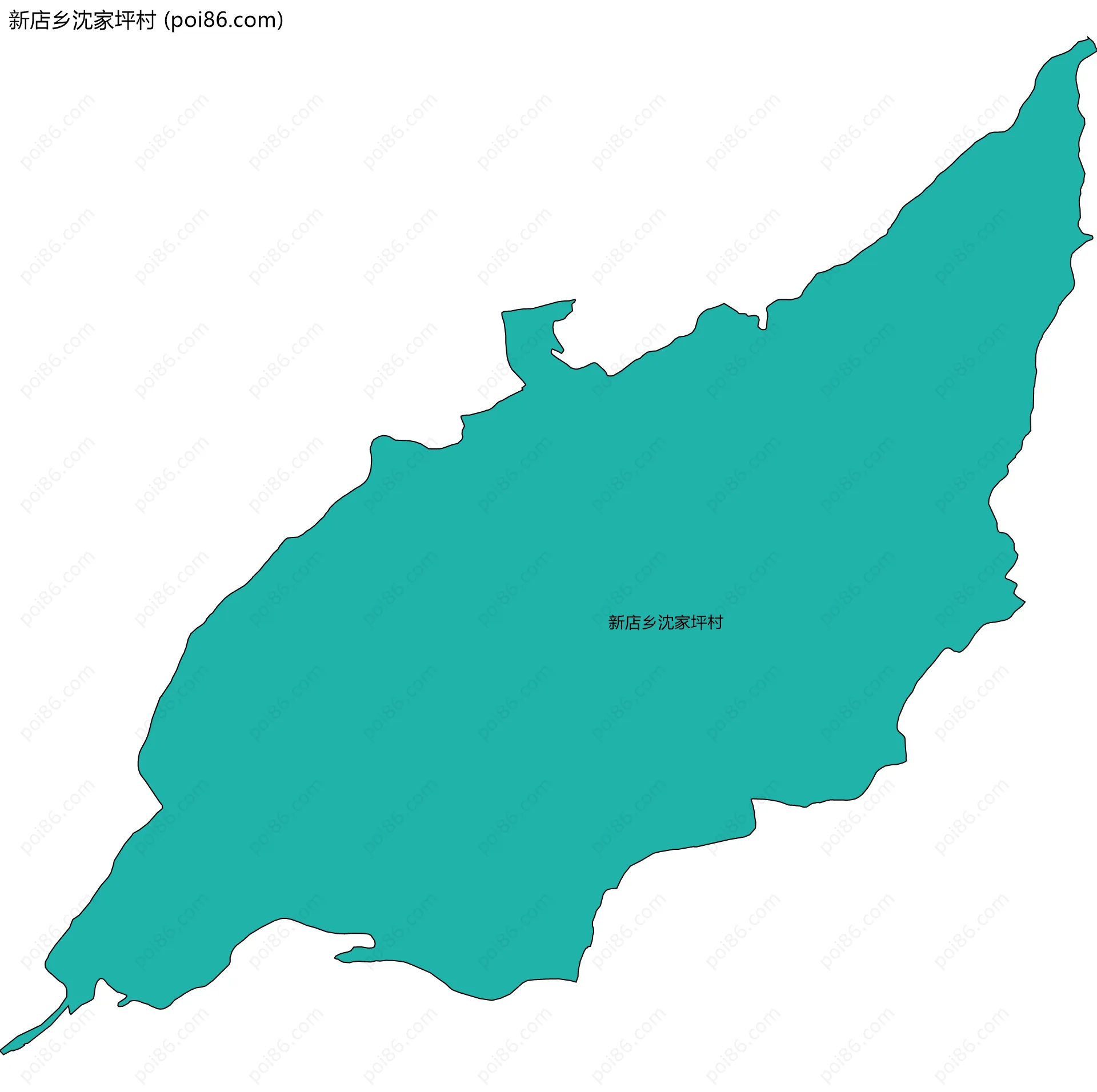 新店乡沈家坪村边界地图