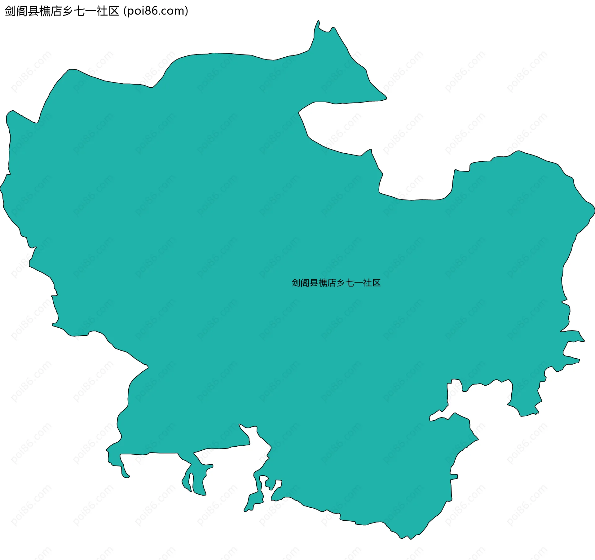 剑阁县樵店乡七一社区边界地图