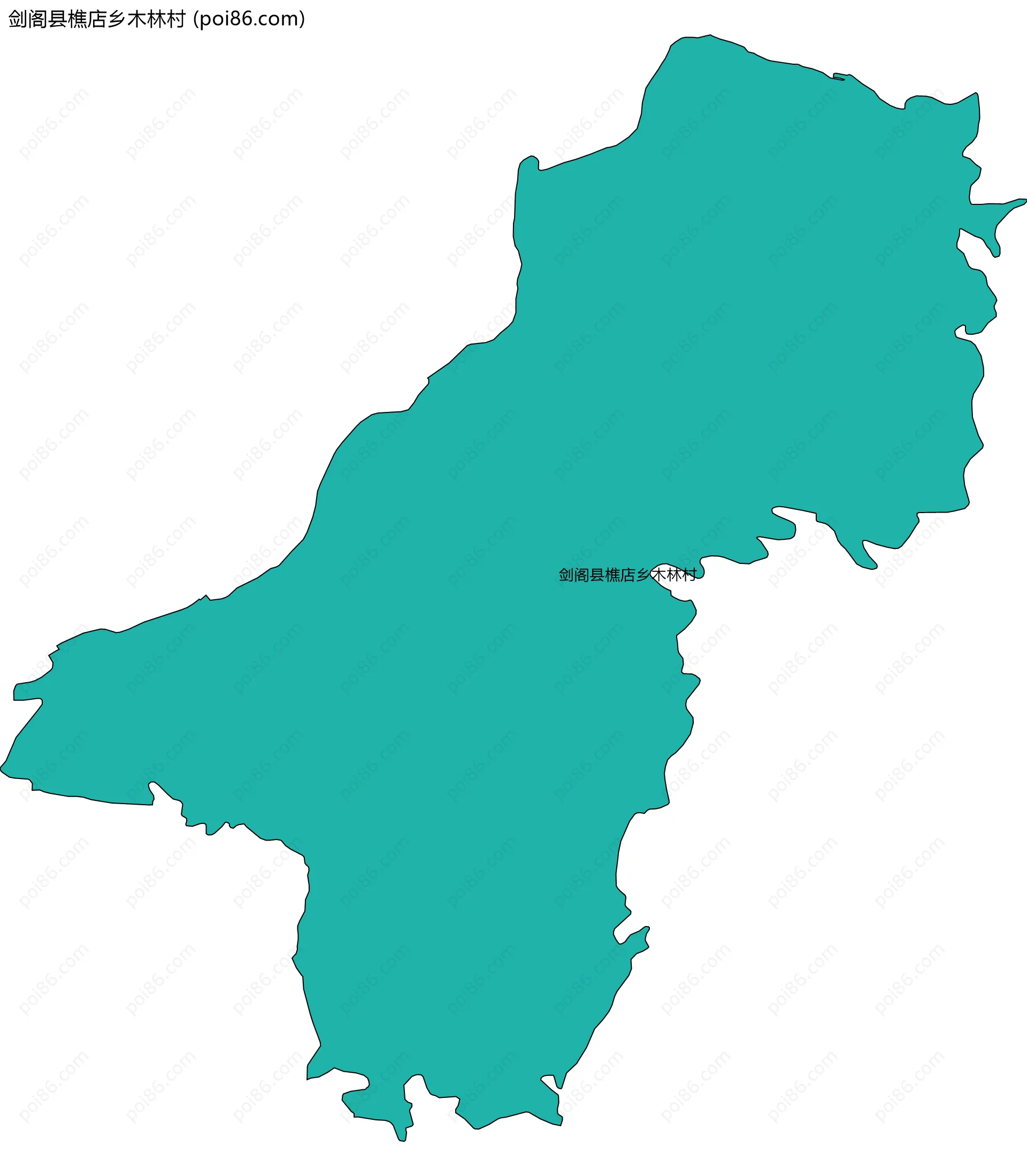 剑阁县樵店乡木林村边界地图