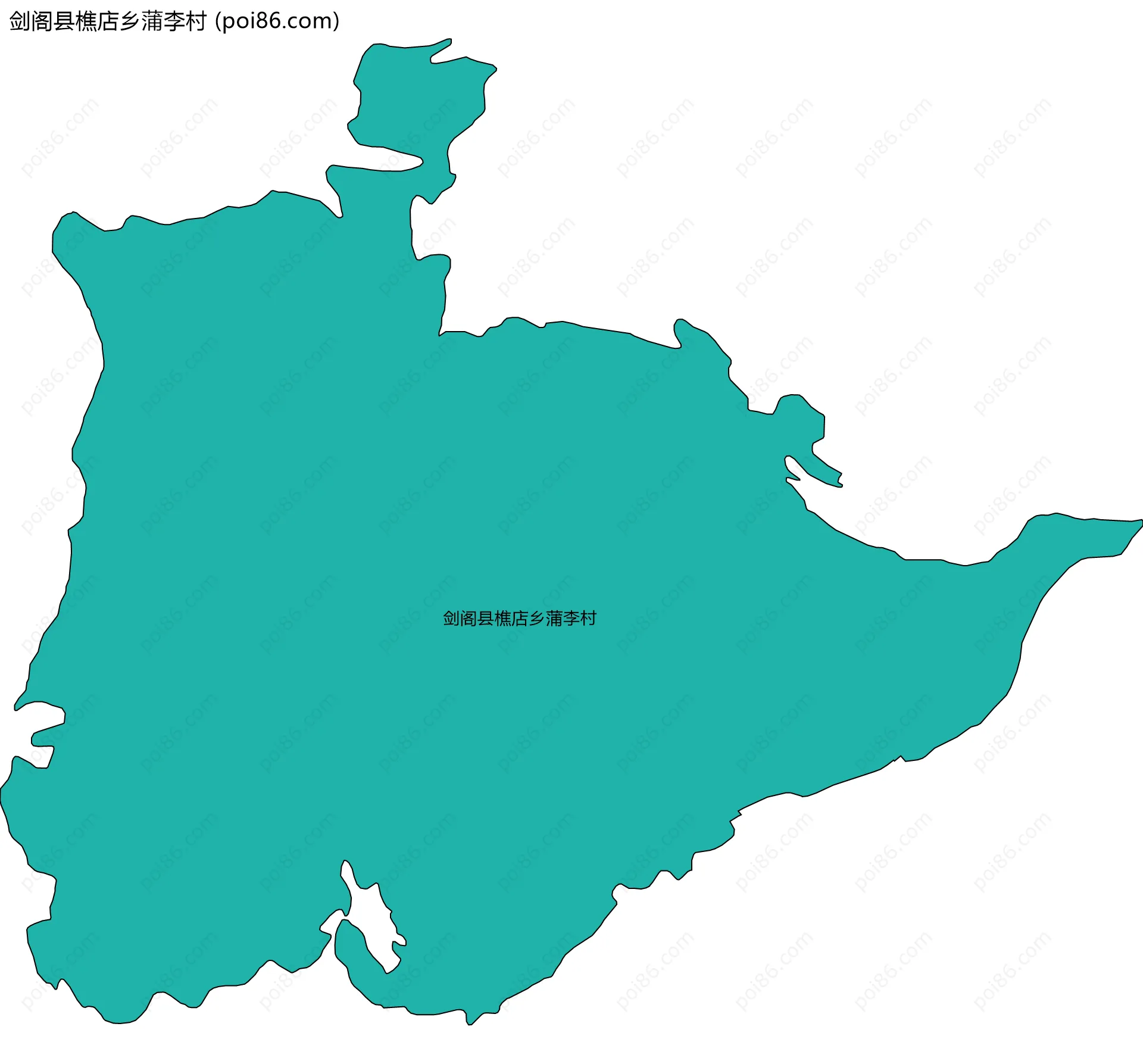 剑阁县樵店乡蒲李村边界地图