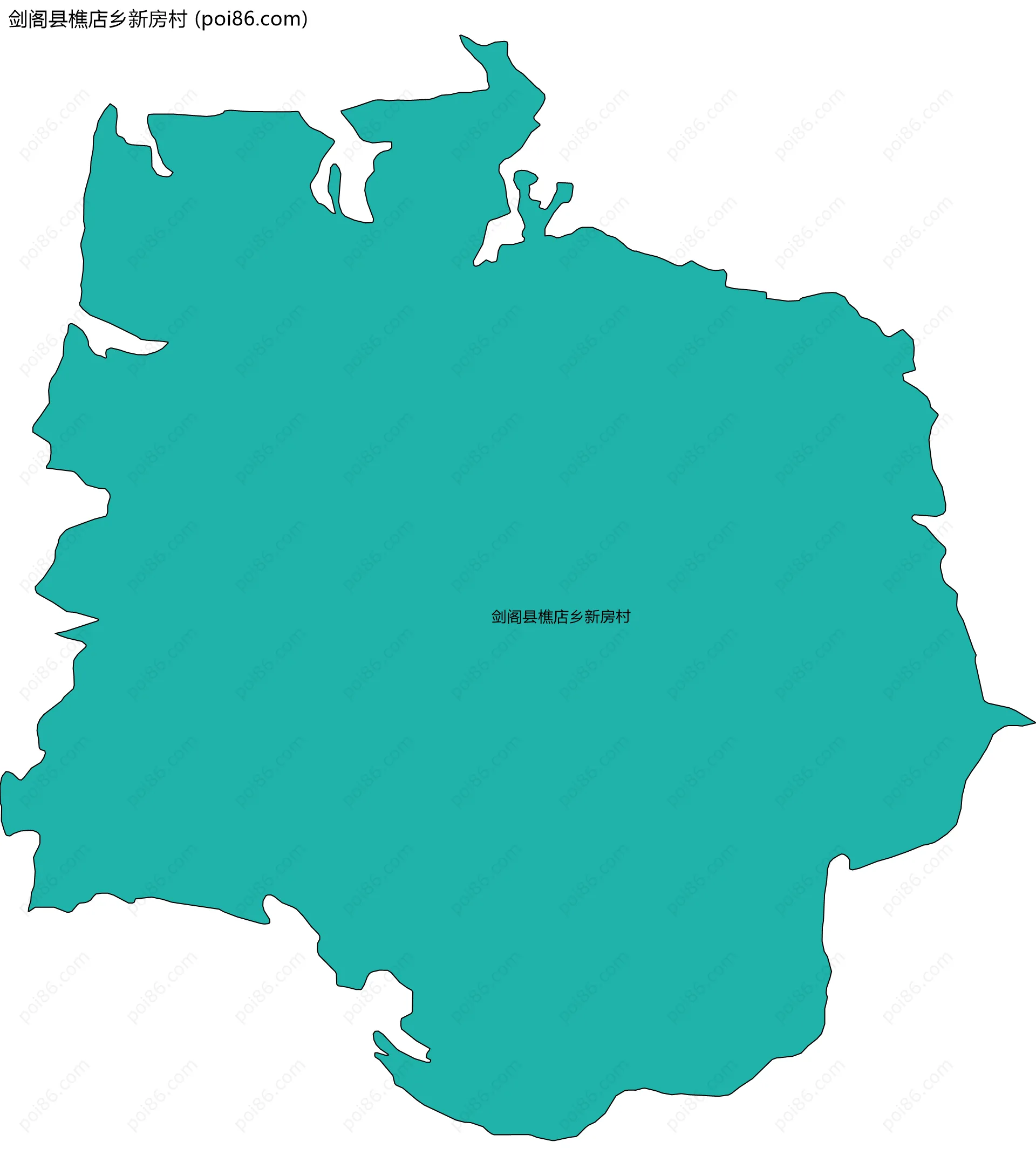 剑阁县樵店乡新房村边界地图