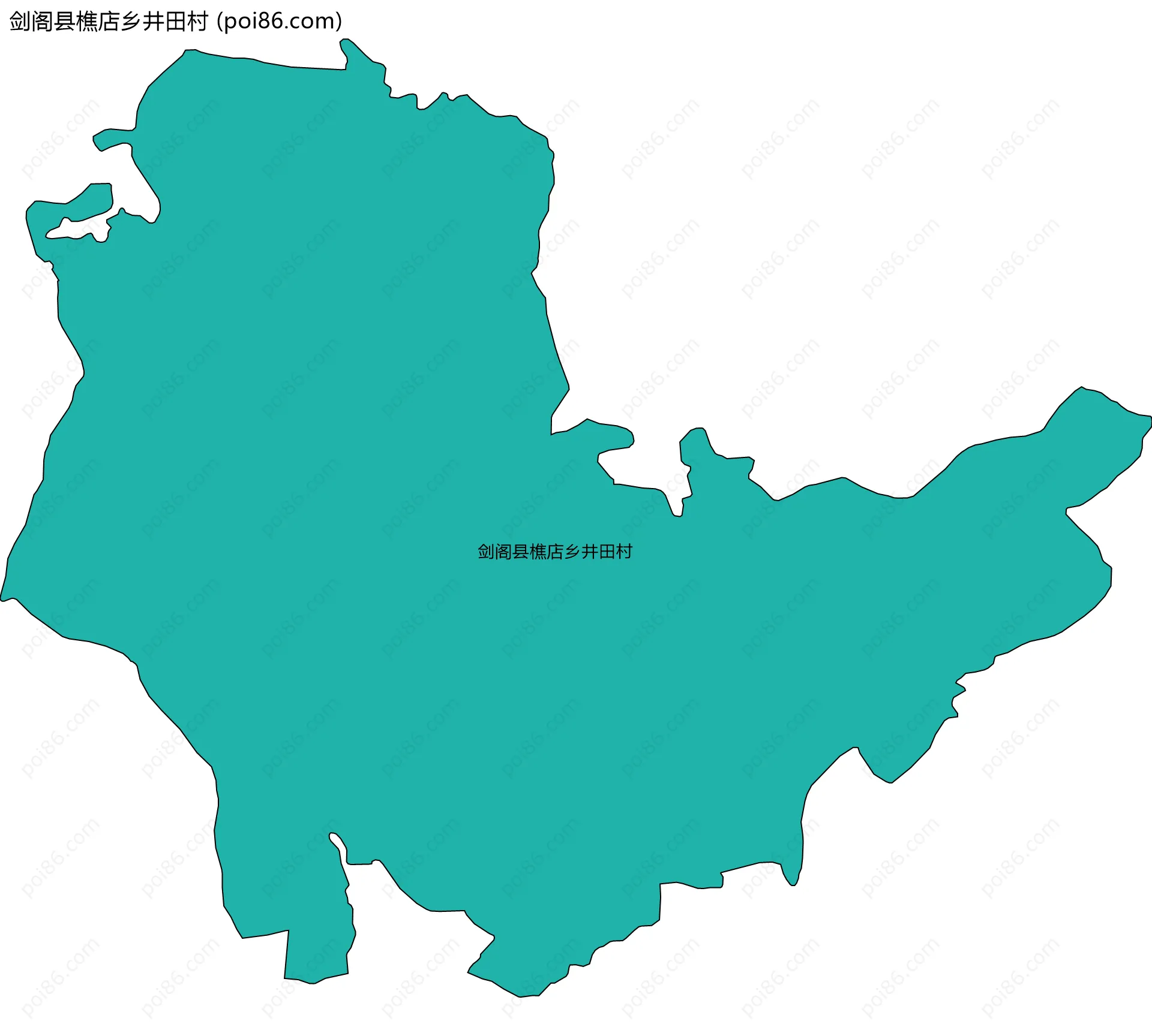 剑阁县樵店乡井田村边界地图