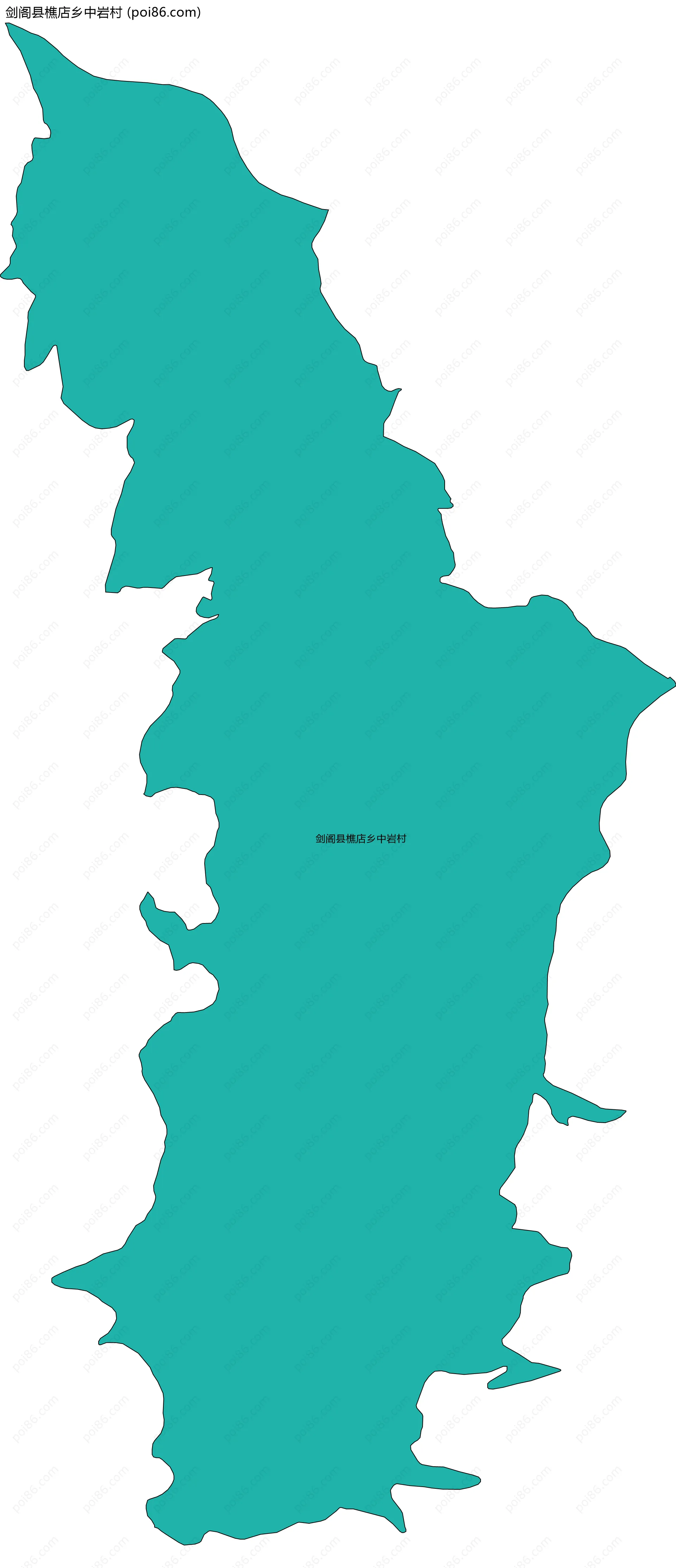 剑阁县樵店乡中岩村边界地图