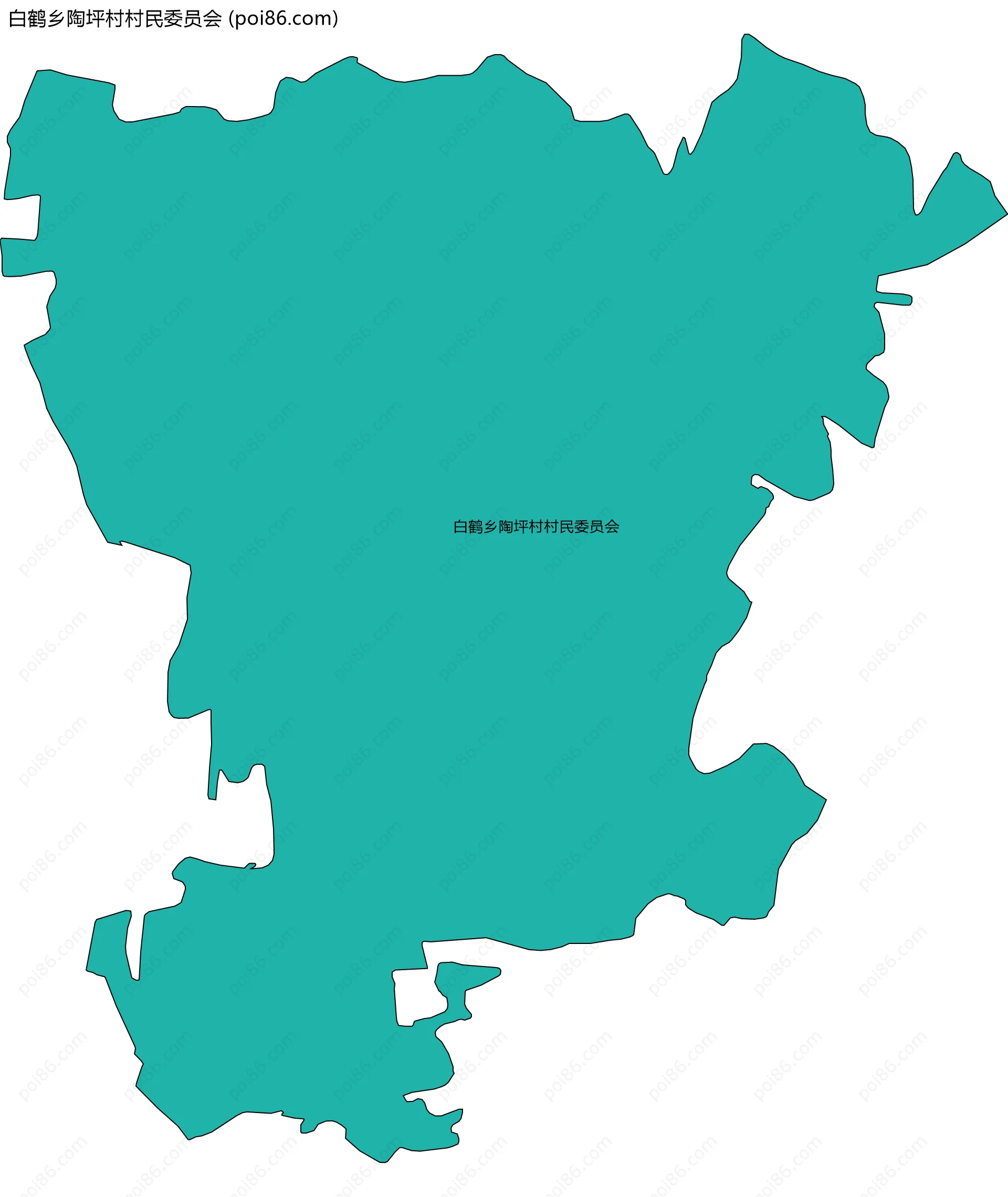 白鹤乡陶坪村村民委员会边界地图
