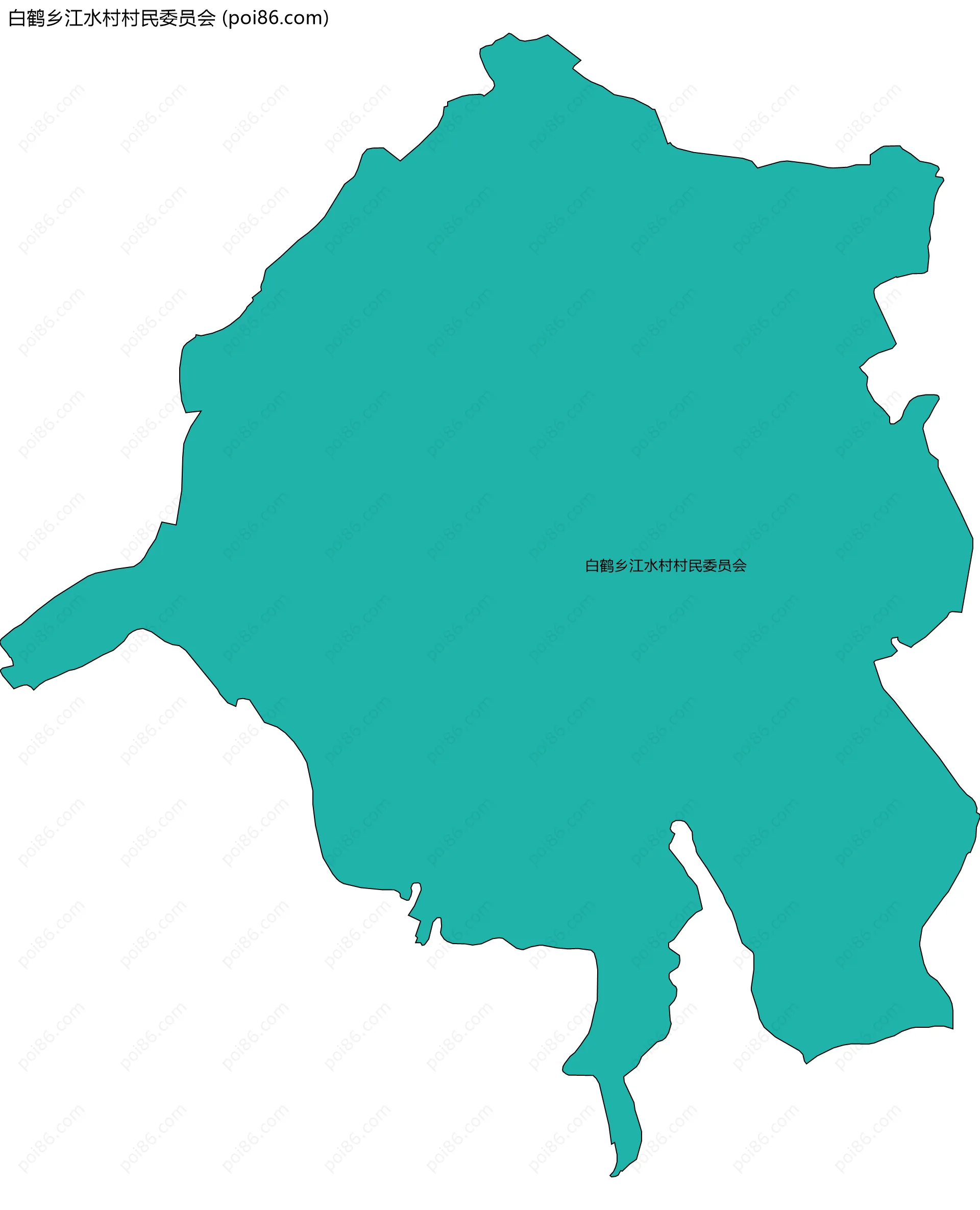 白鹤乡江水村村民委员会边界地图