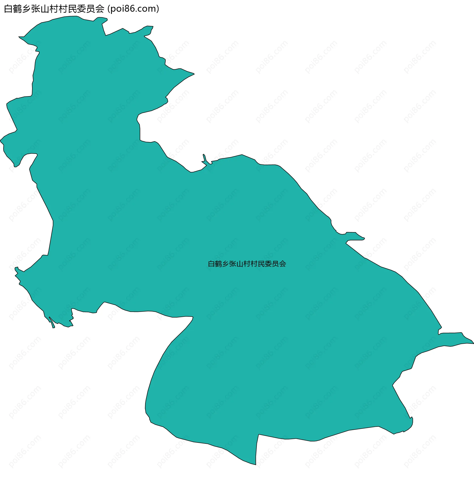 白鹤乡张山村村民委员会边界地图