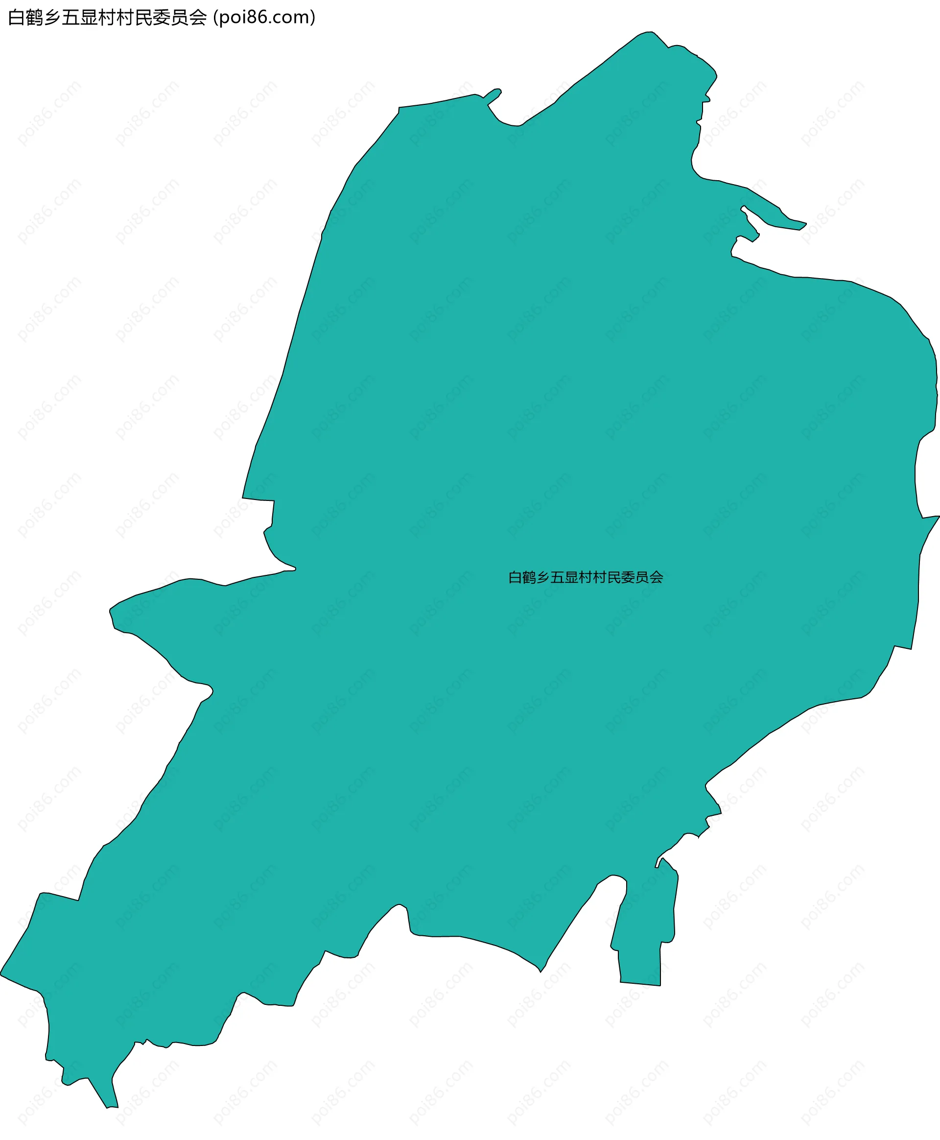 白鹤乡五显村村民委员会边界地图