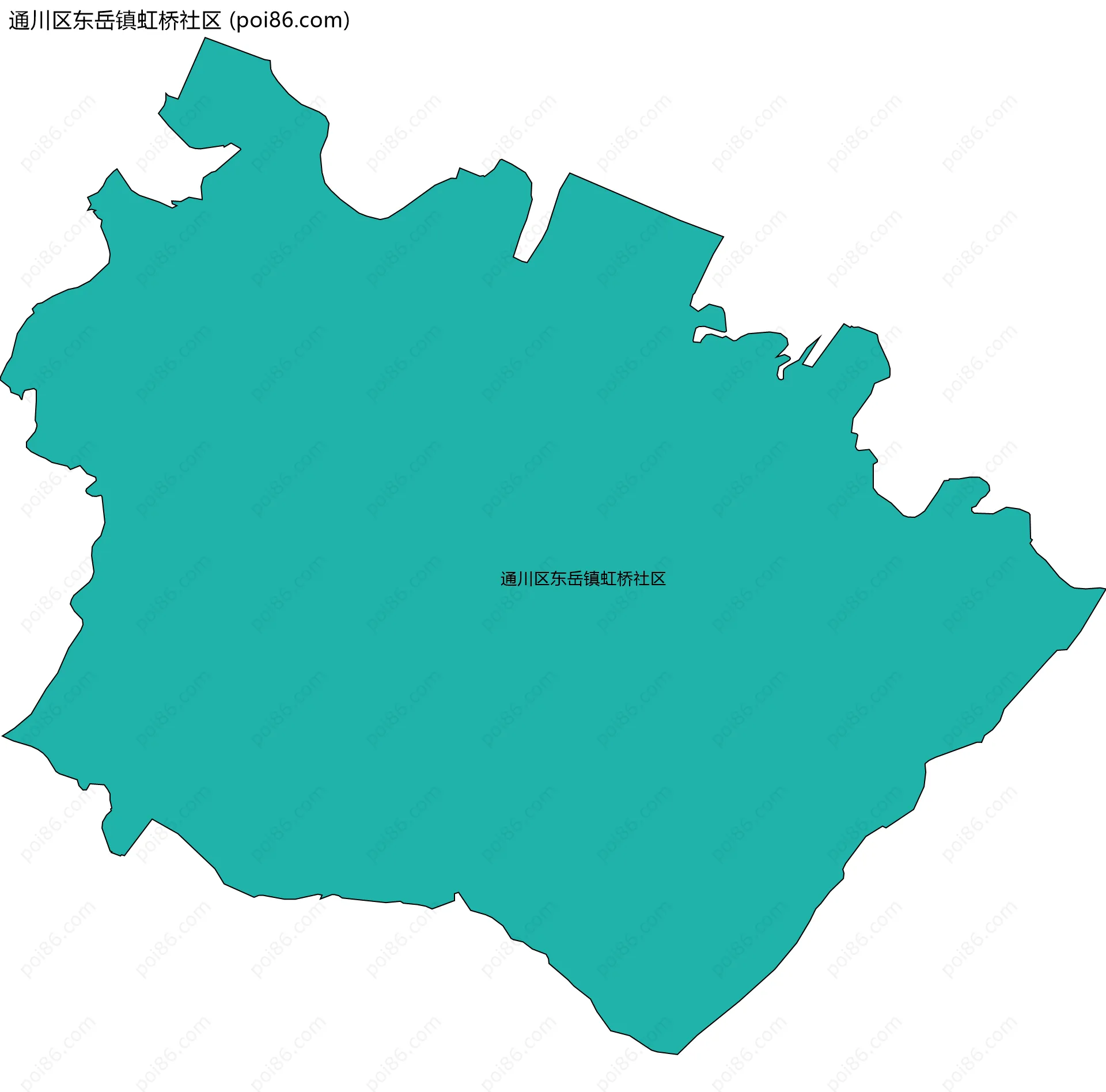 通川区东岳镇虹桥社区边界地图