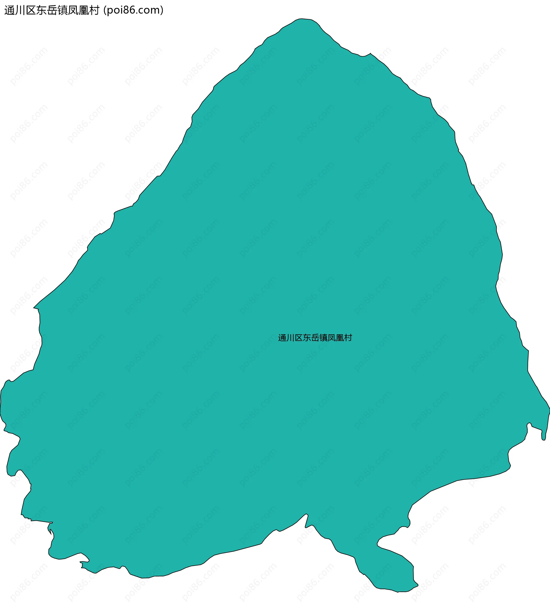 通川区东岳镇凤凰村边界地图