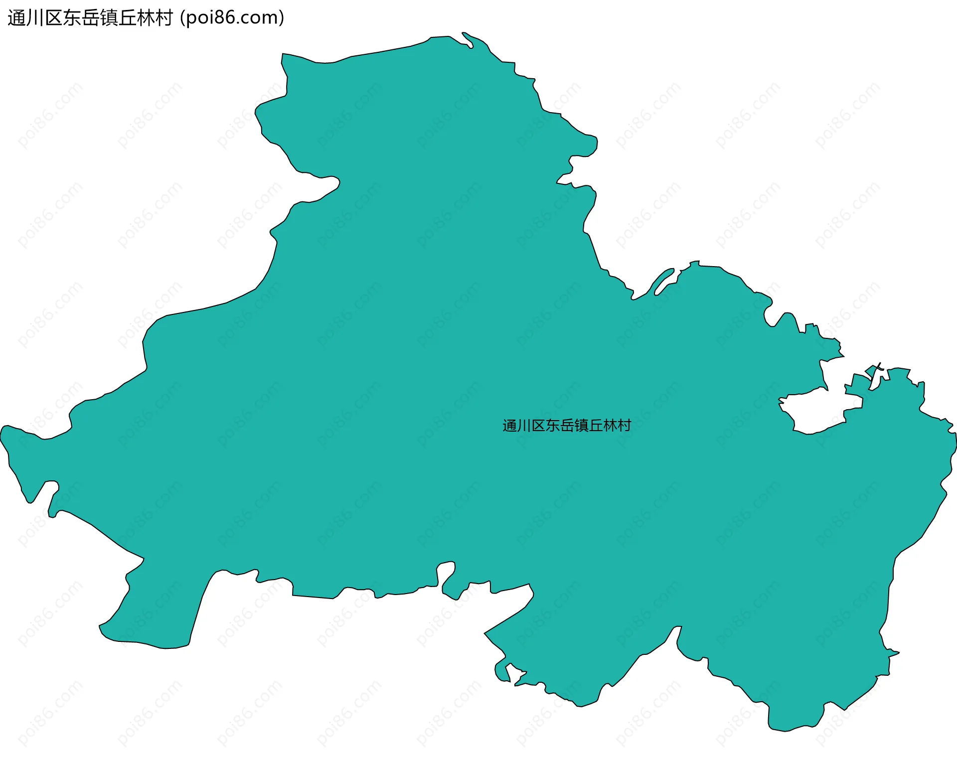 通川区东岳镇丘林村边界地图