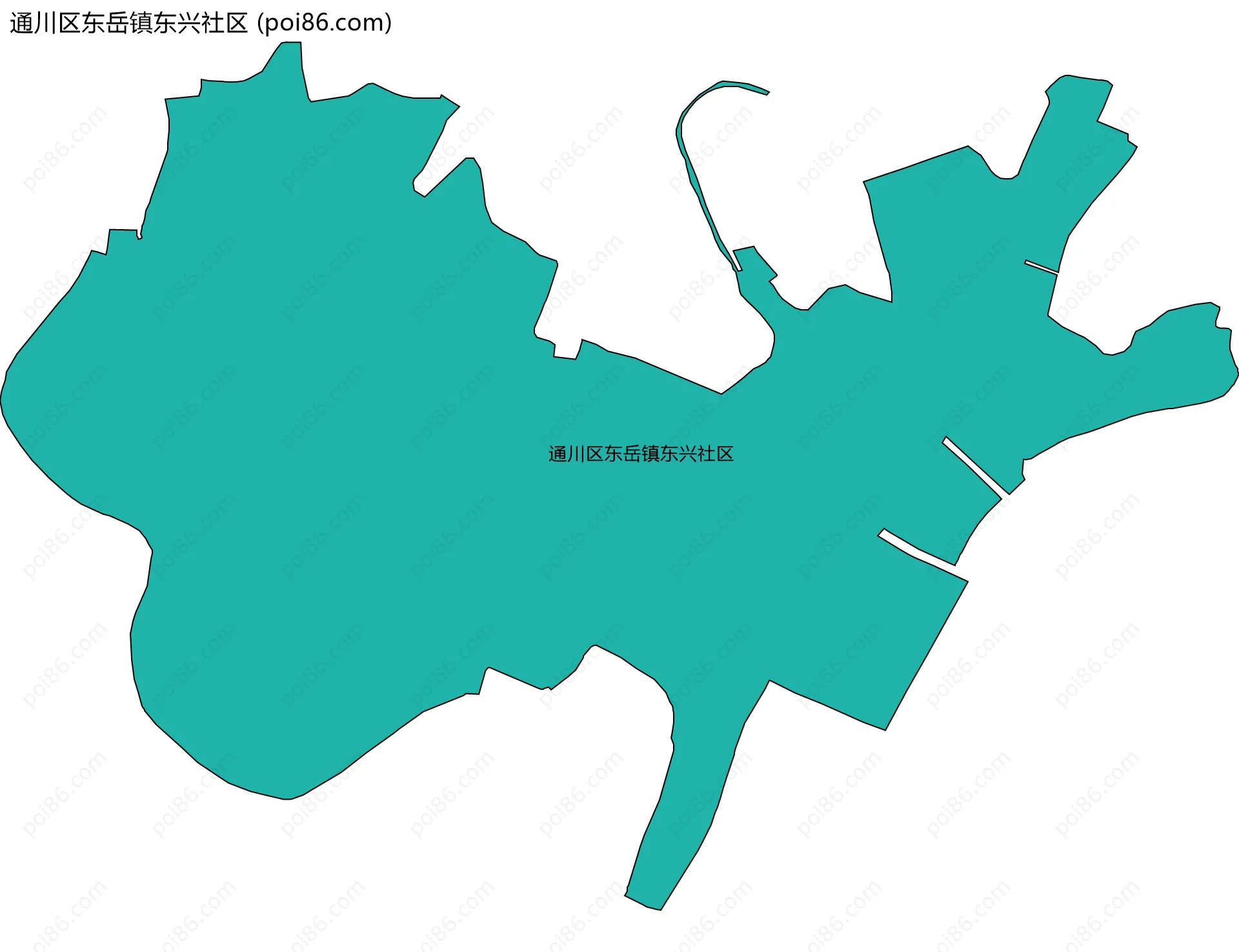 通川区东岳镇东兴社区边界地图