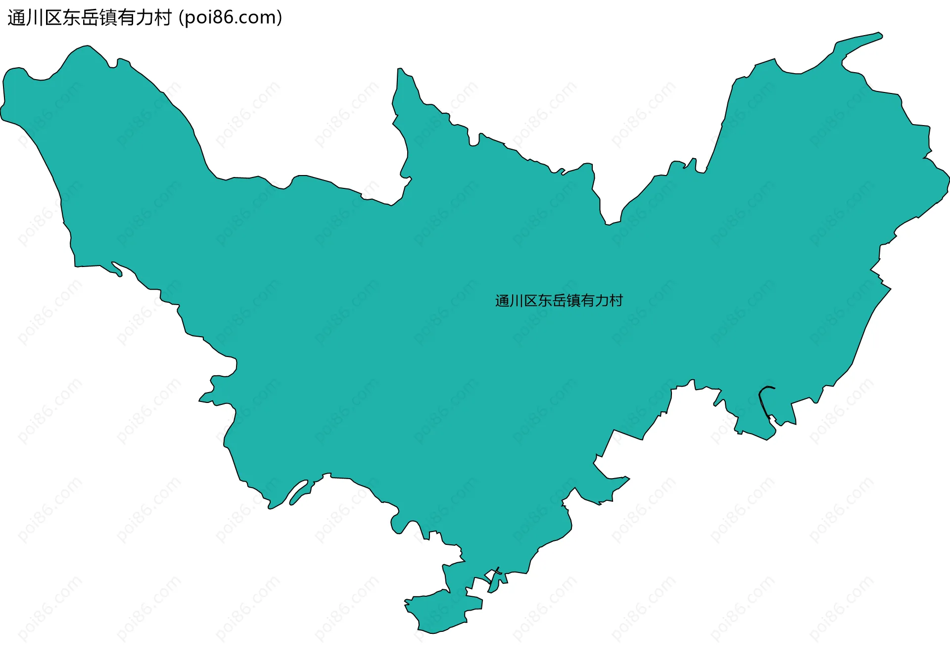 通川区东岳镇有力村边界地图