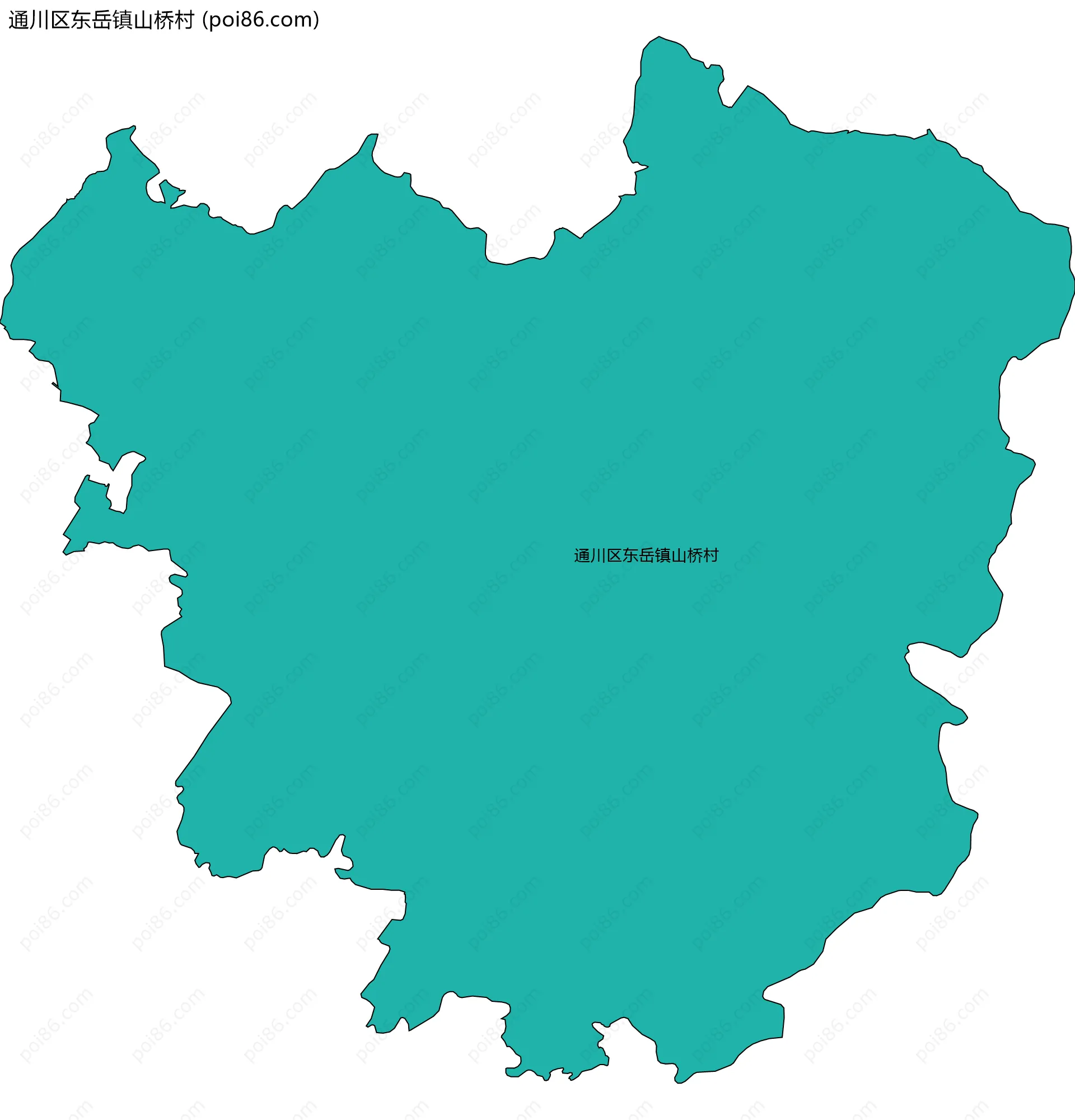通川区东岳镇山桥村边界地图