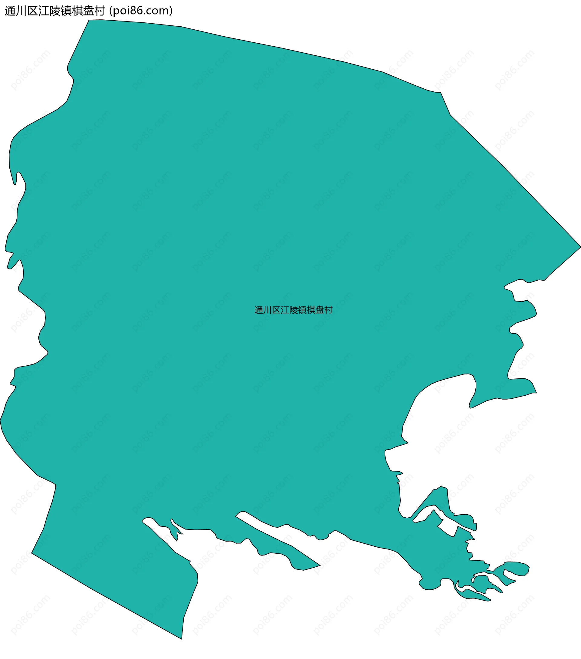 通川区江陵镇棋盘村边界地图