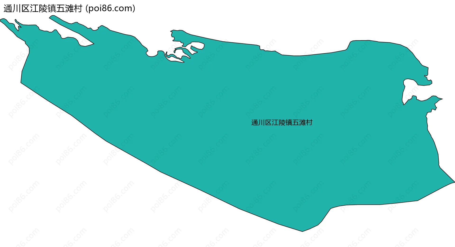 通川区江陵镇五滩村边界地图