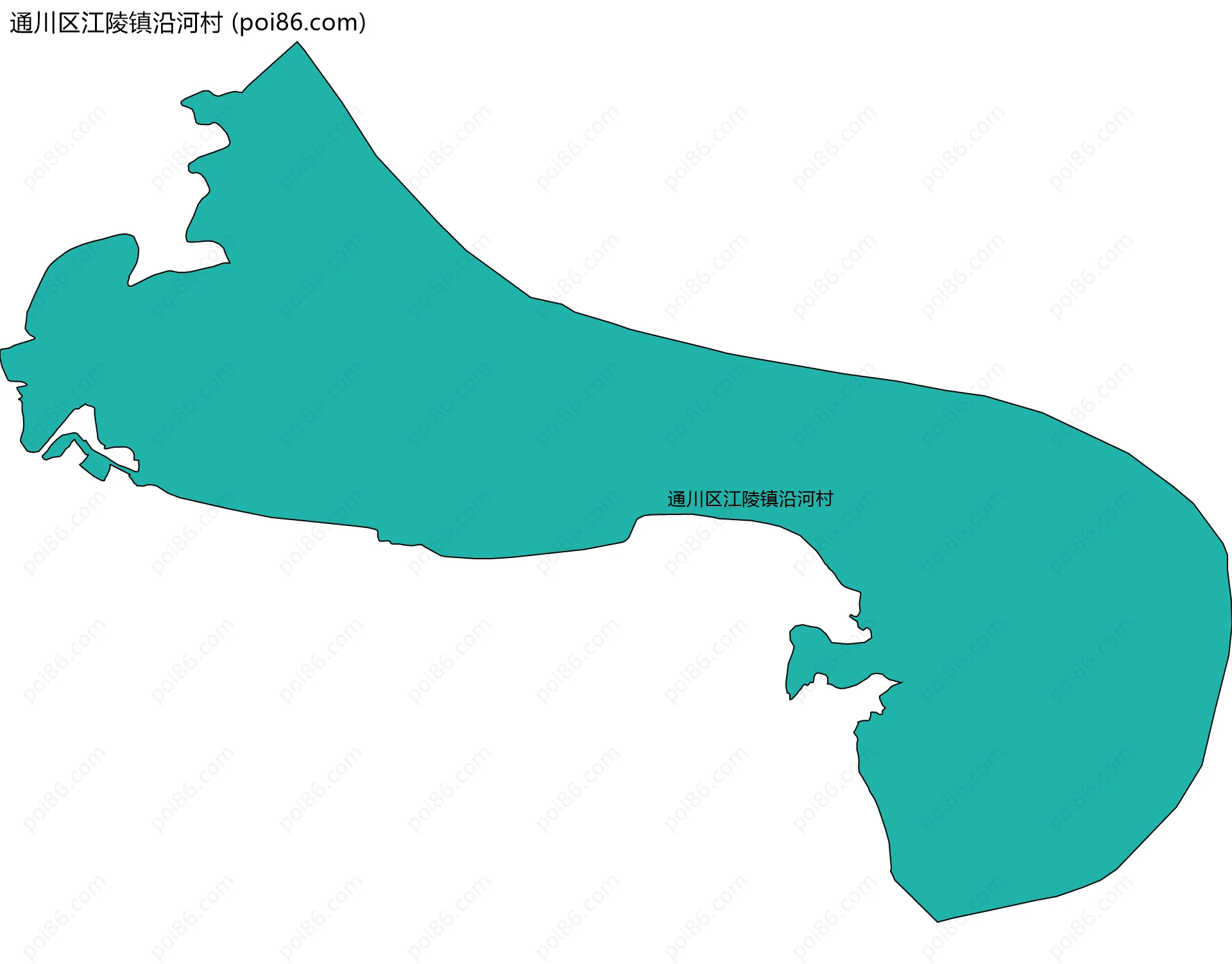 通川区江陵镇沿河村边界地图