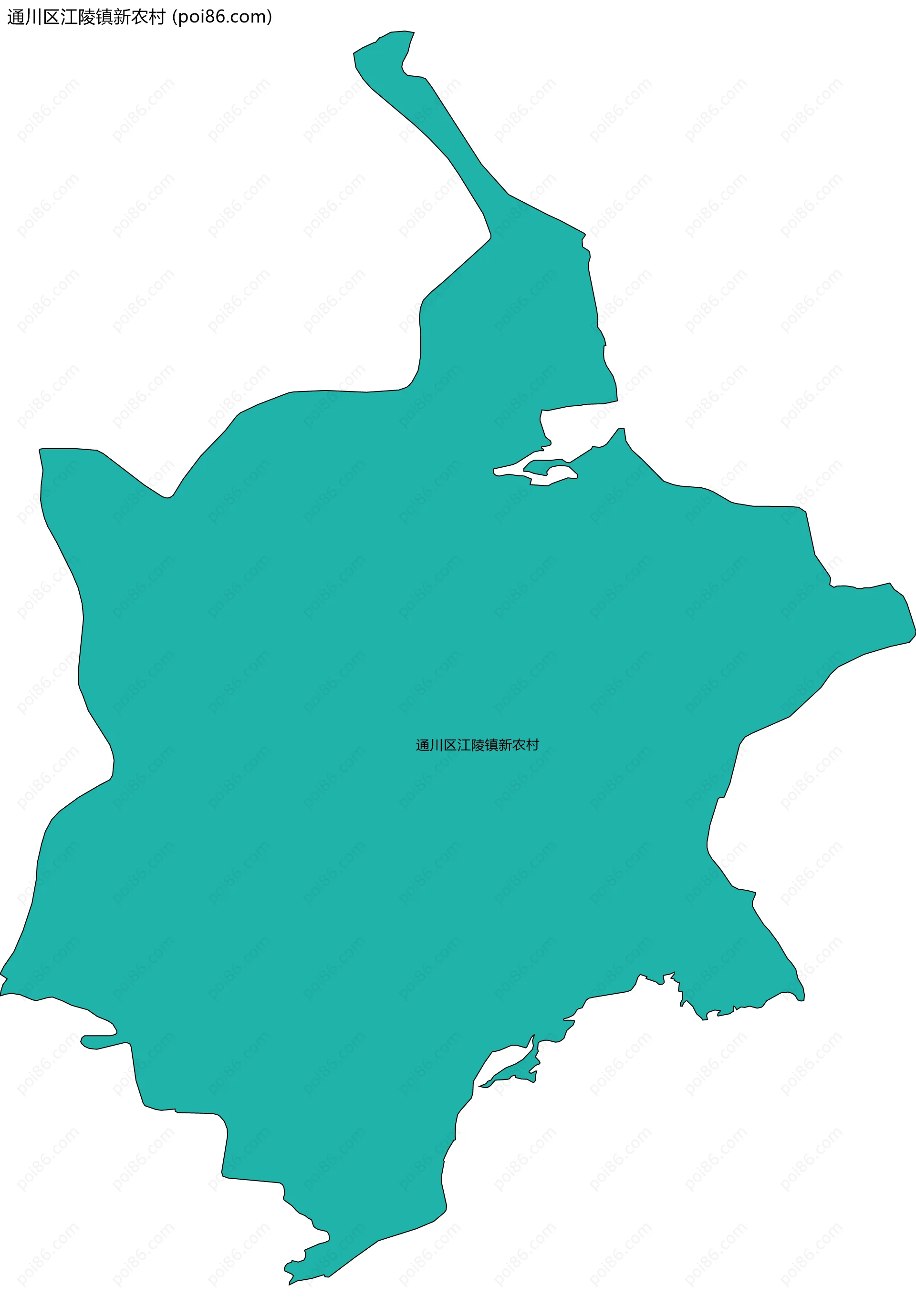 通川区江陵镇新农村边界地图