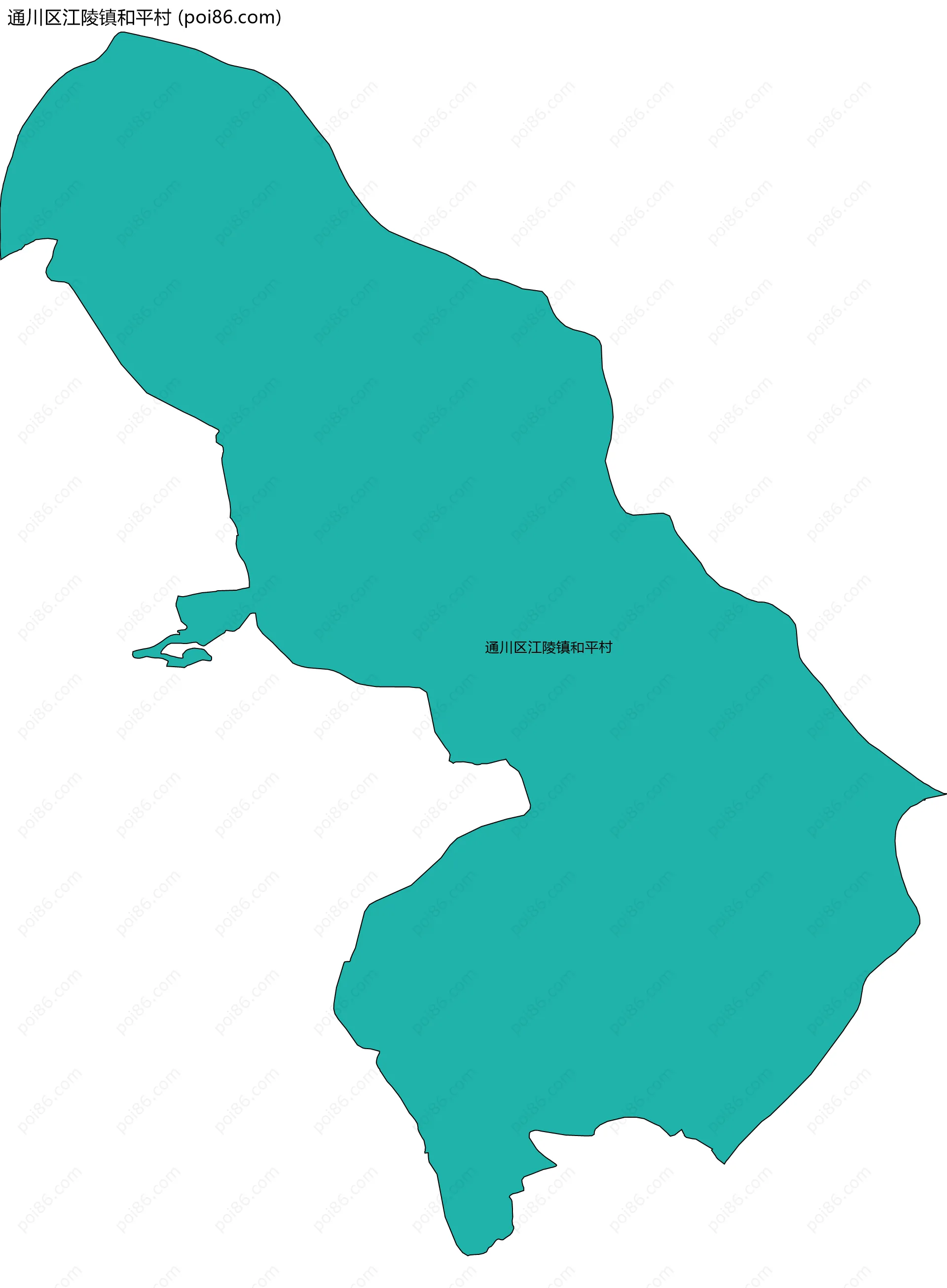 通川区江陵镇和平村边界地图