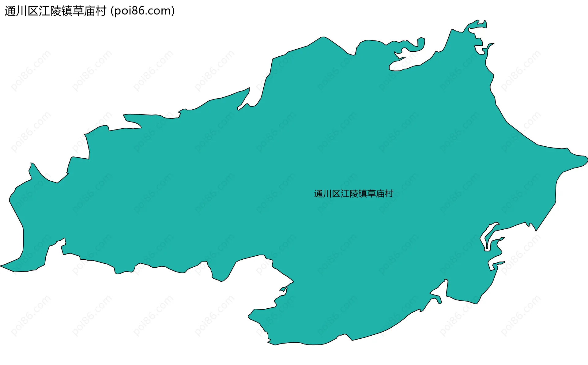 通川区江陵镇草庙村边界地图