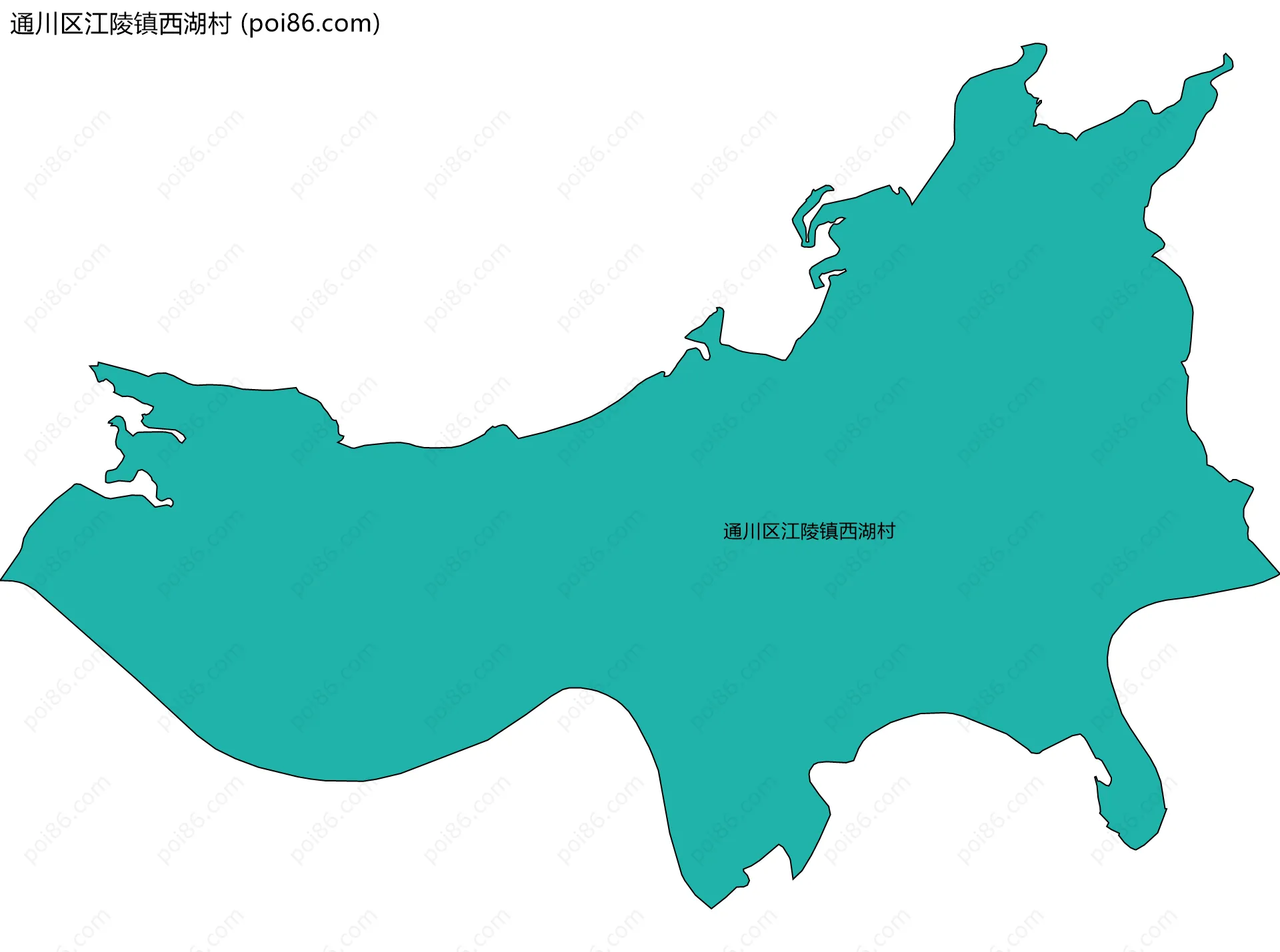 通川区江陵镇西湖村边界地图