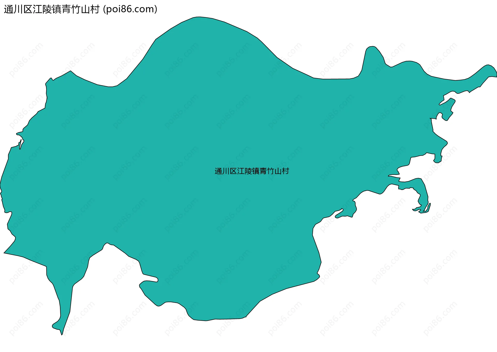 通川区江陵镇青竹山村边界地图