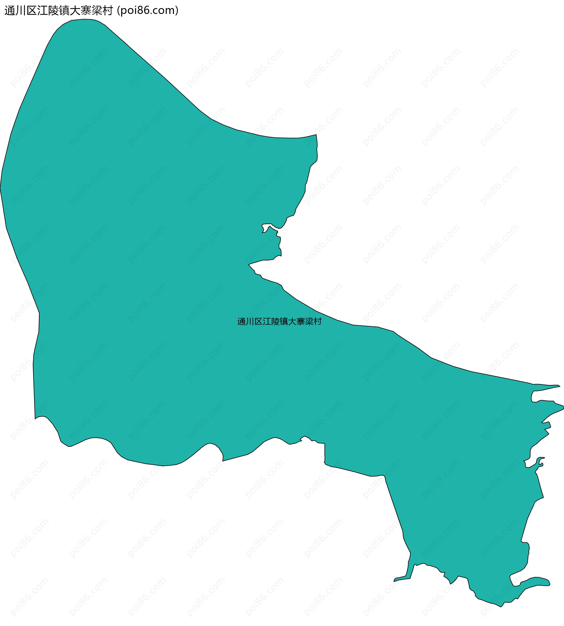 通川区江陵镇大寨梁村边界地图