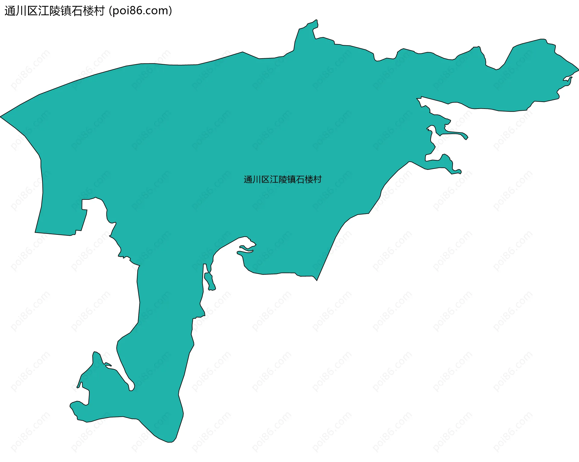通川区江陵镇石楼村边界地图