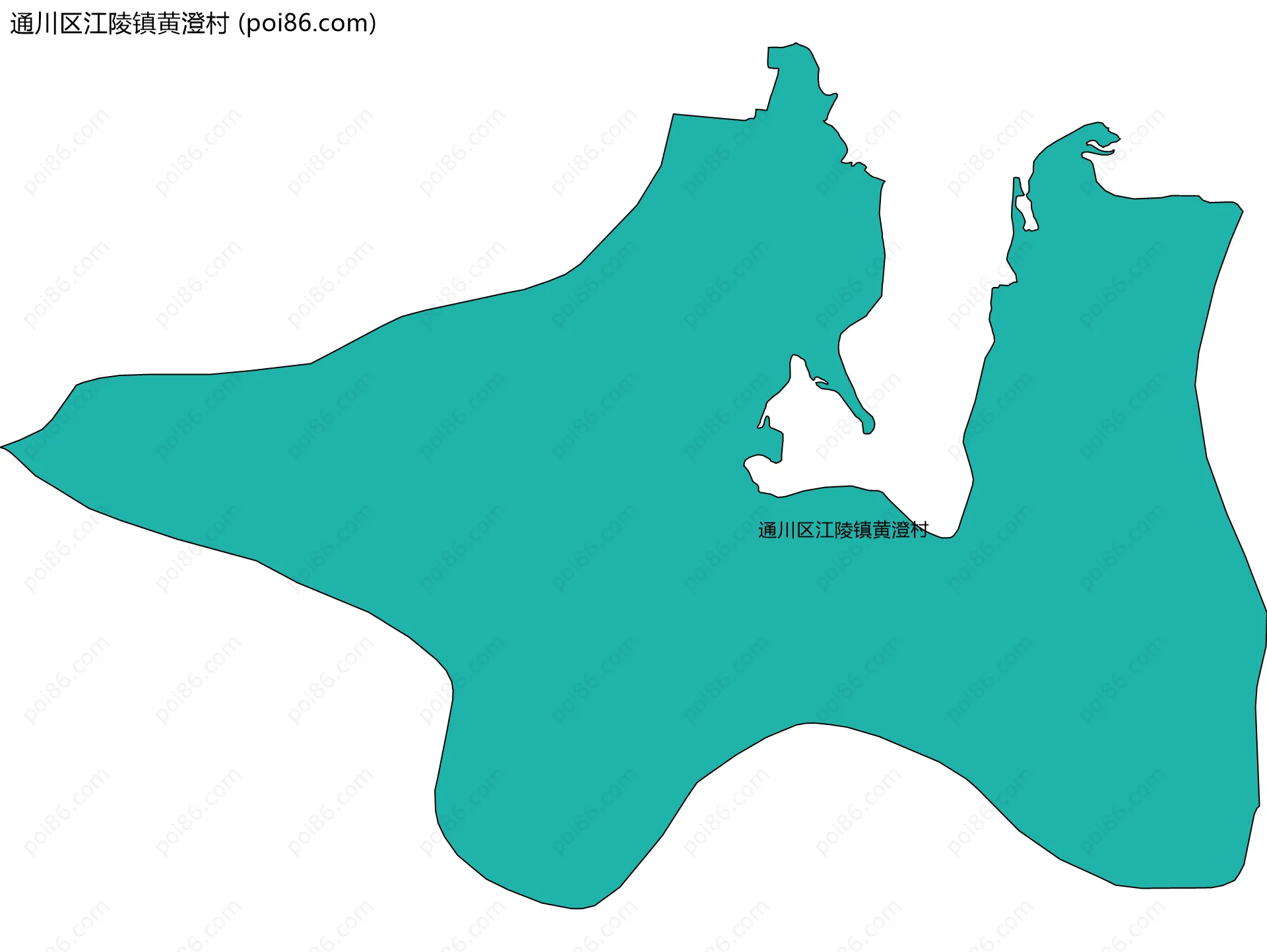 通川区江陵镇黄澄村边界地图