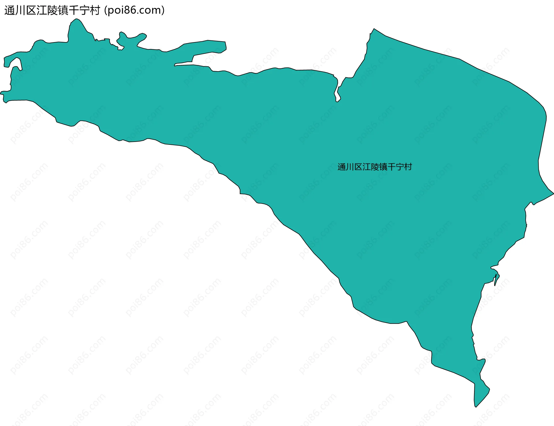 通川区江陵镇千宁村边界地图