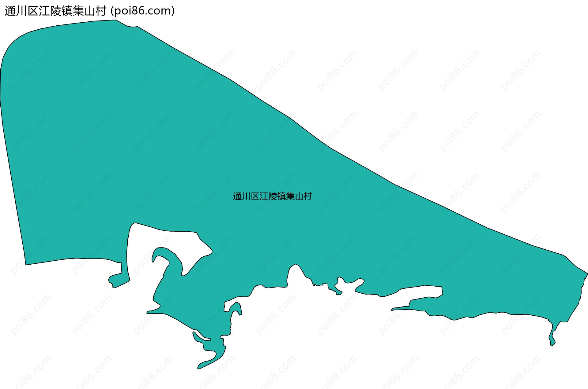 通川区江陵镇集山村边界地图
