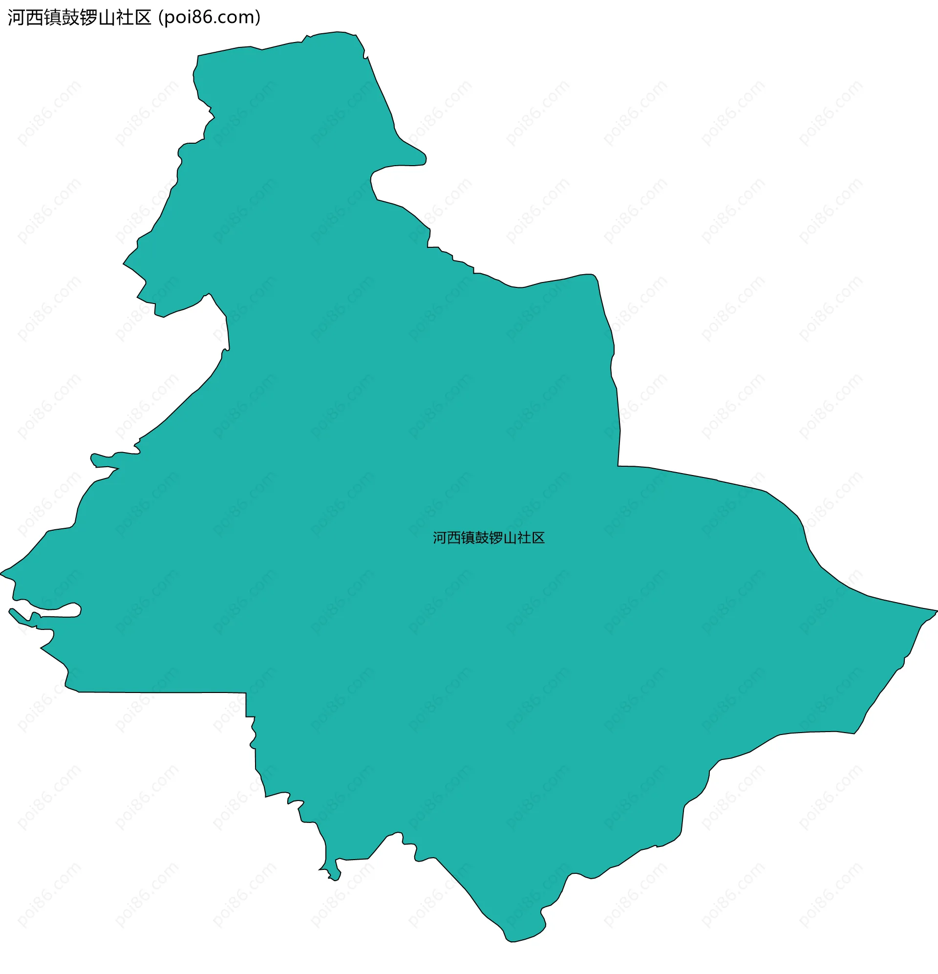 河西镇鼓锣山社区边界地图