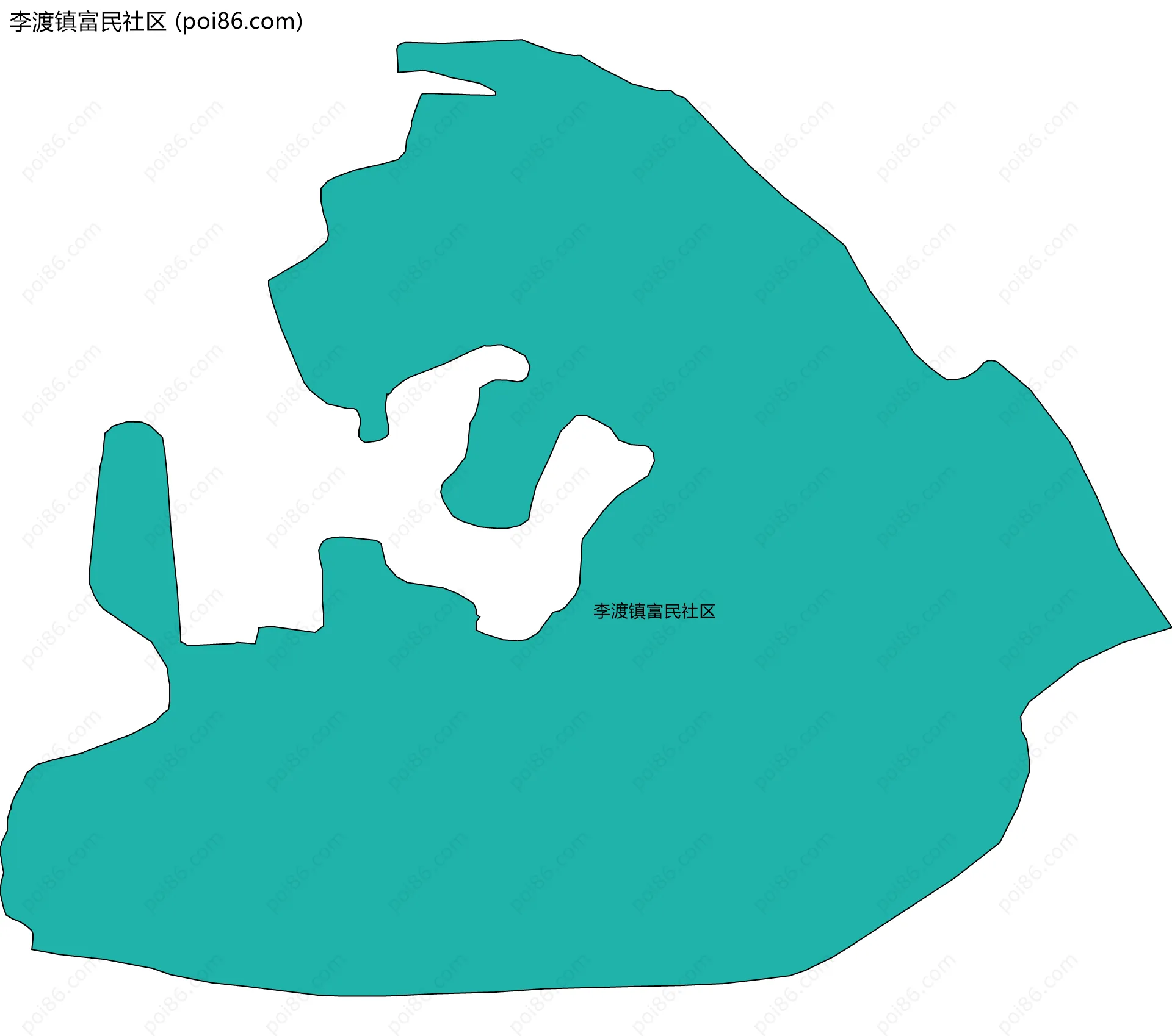 李渡镇富民社区边界地图