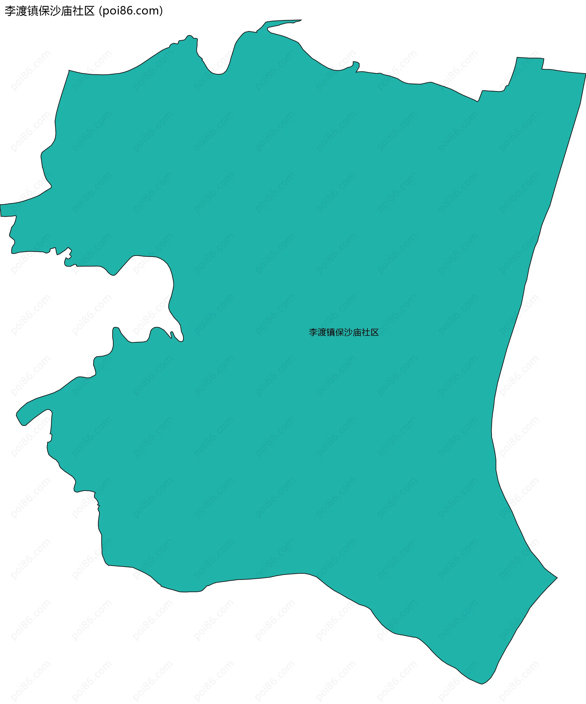 李渡镇保沙庙社区边界地图