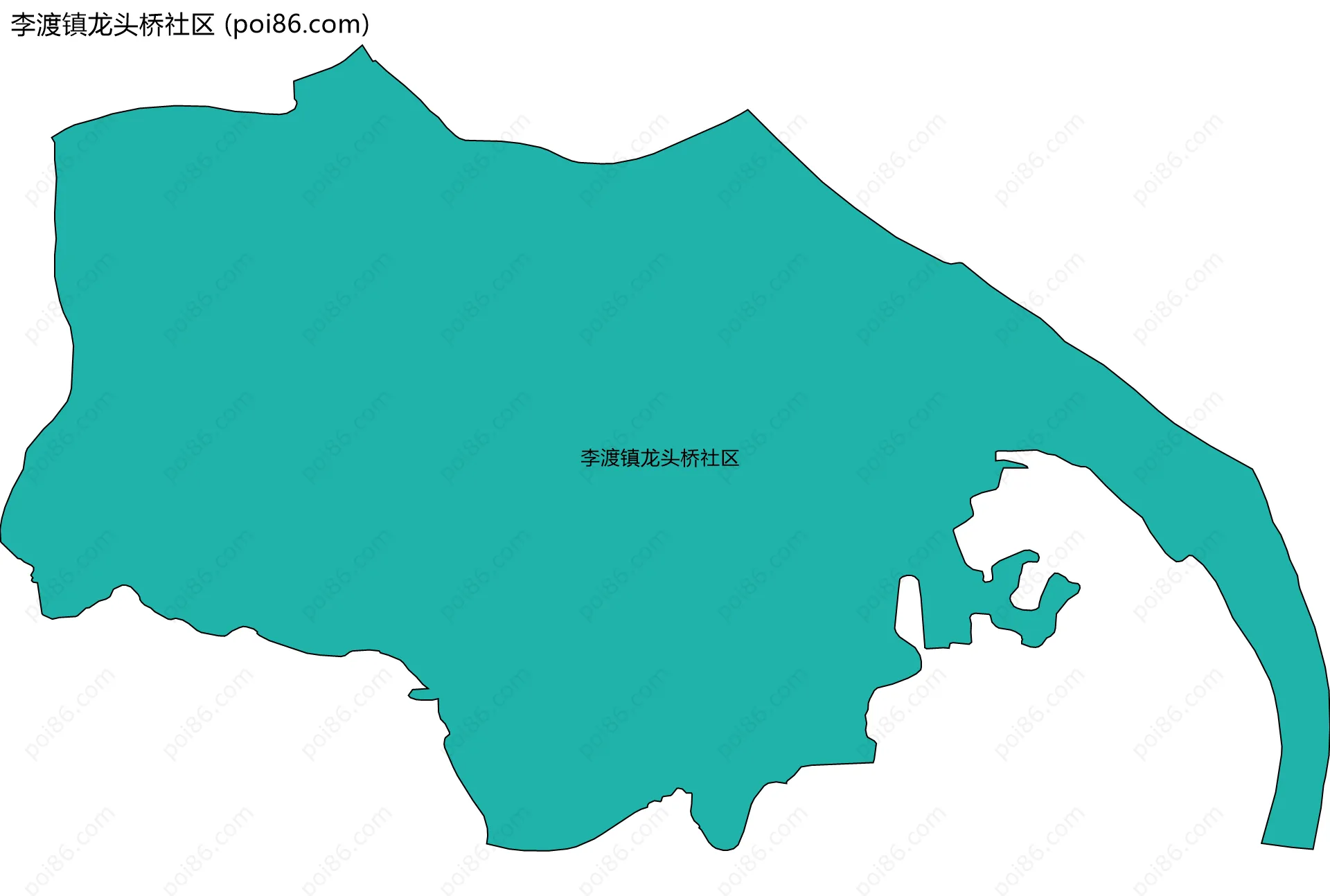 李渡镇龙头桥社区边界地图