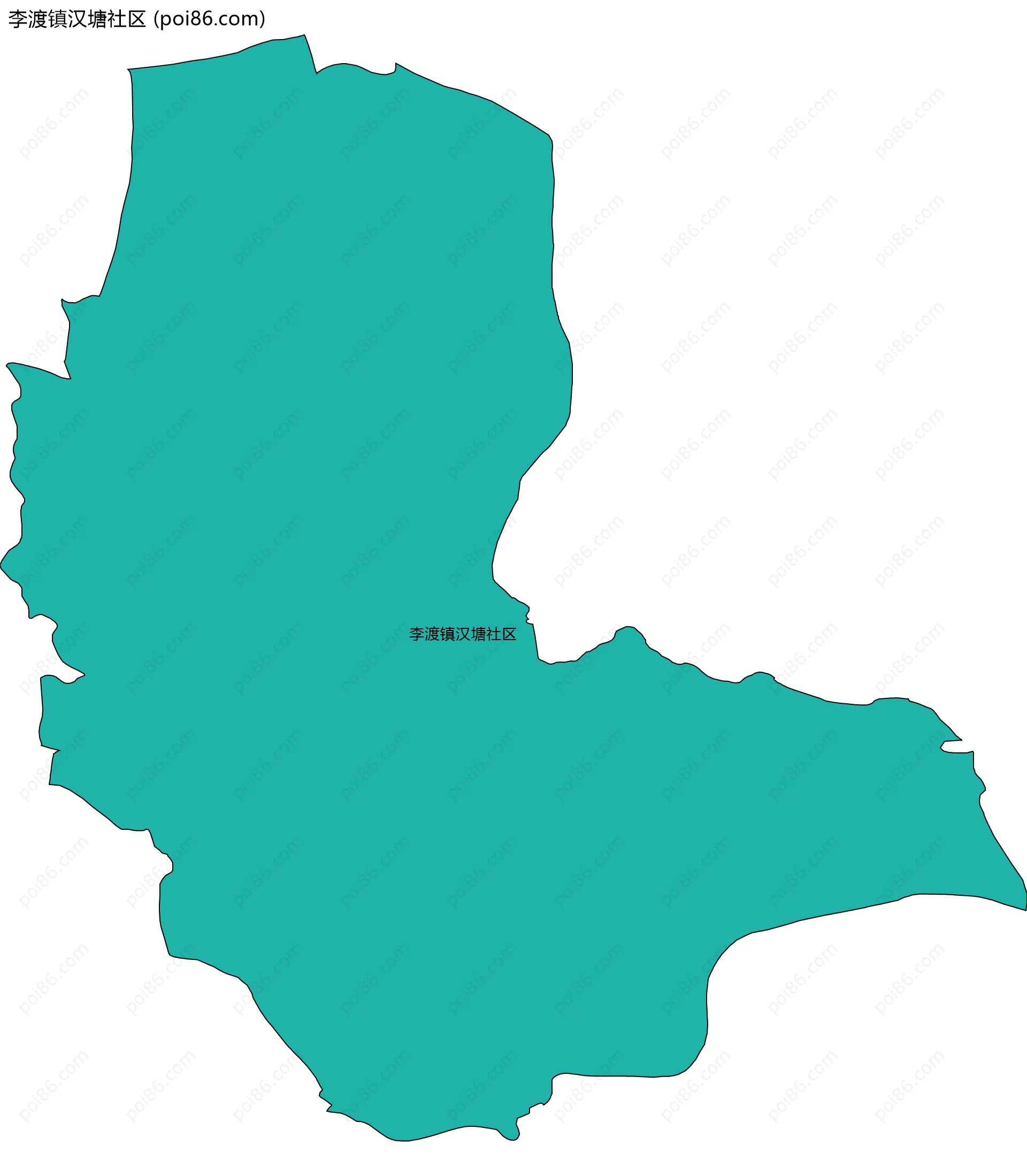 李渡镇汉塘社区边界地图