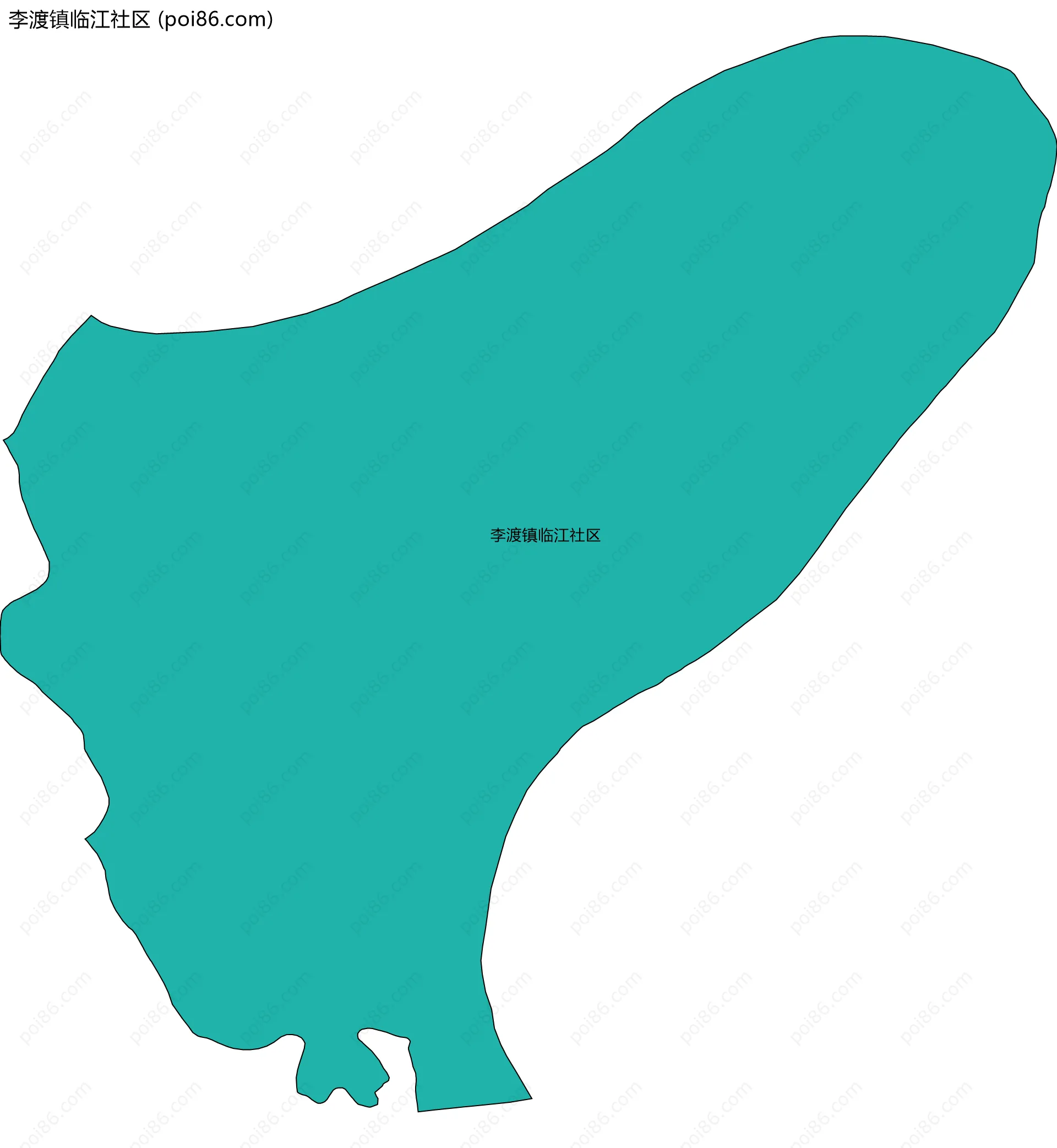 李渡镇临江社区边界地图