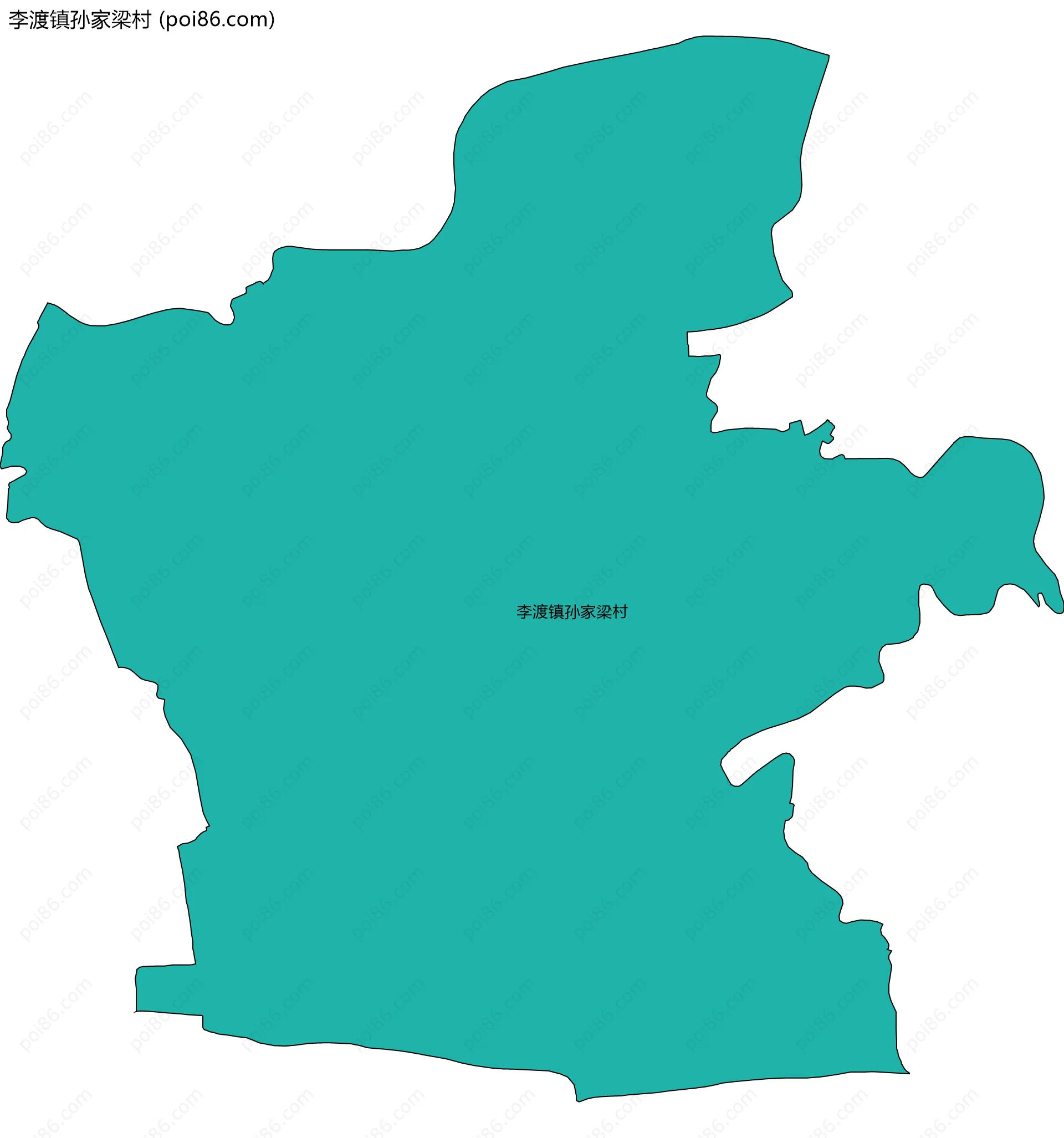 李渡镇孙家梁村边界地图