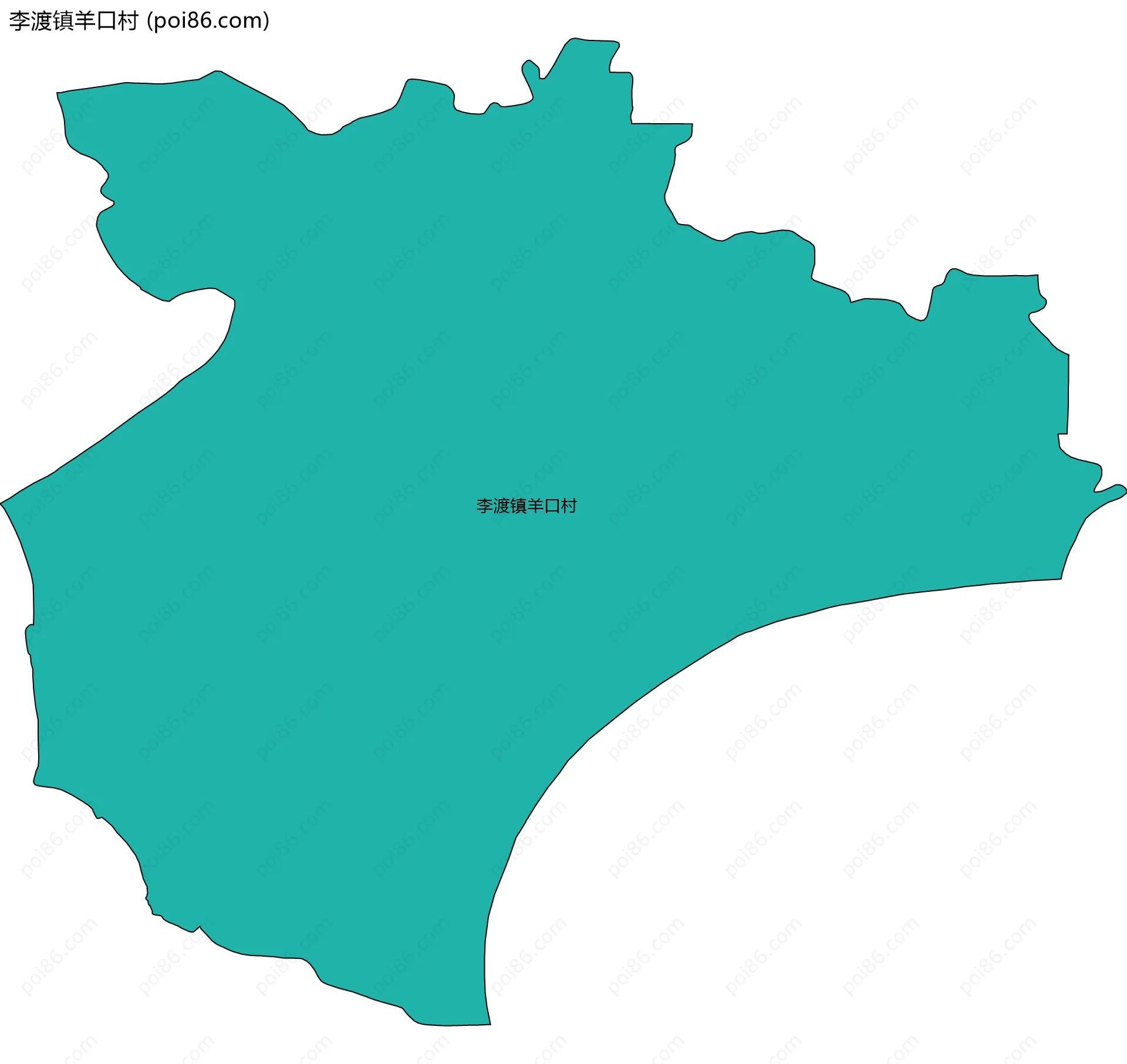 李渡镇羊口村边界地图