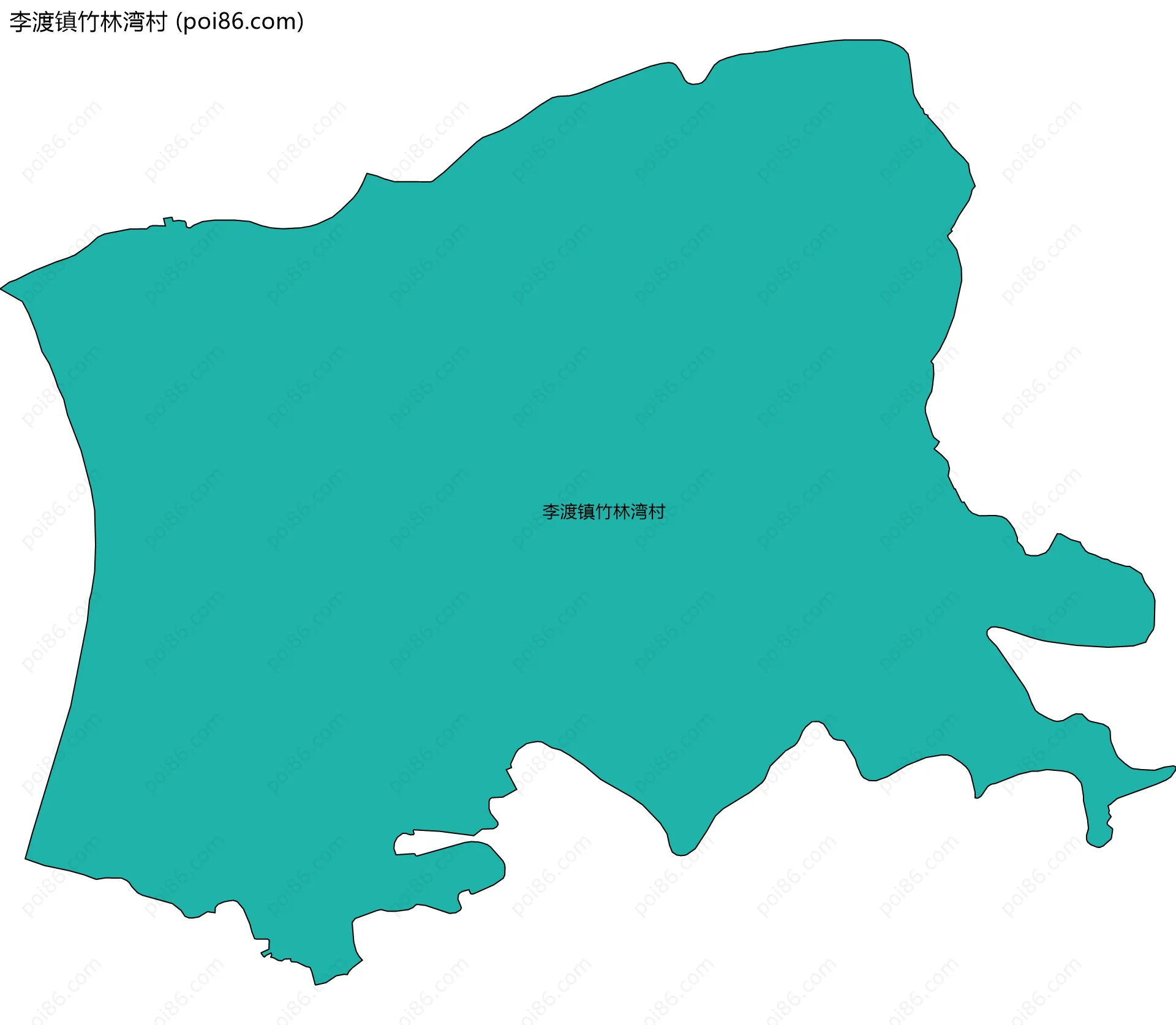 李渡镇竹林湾村边界地图