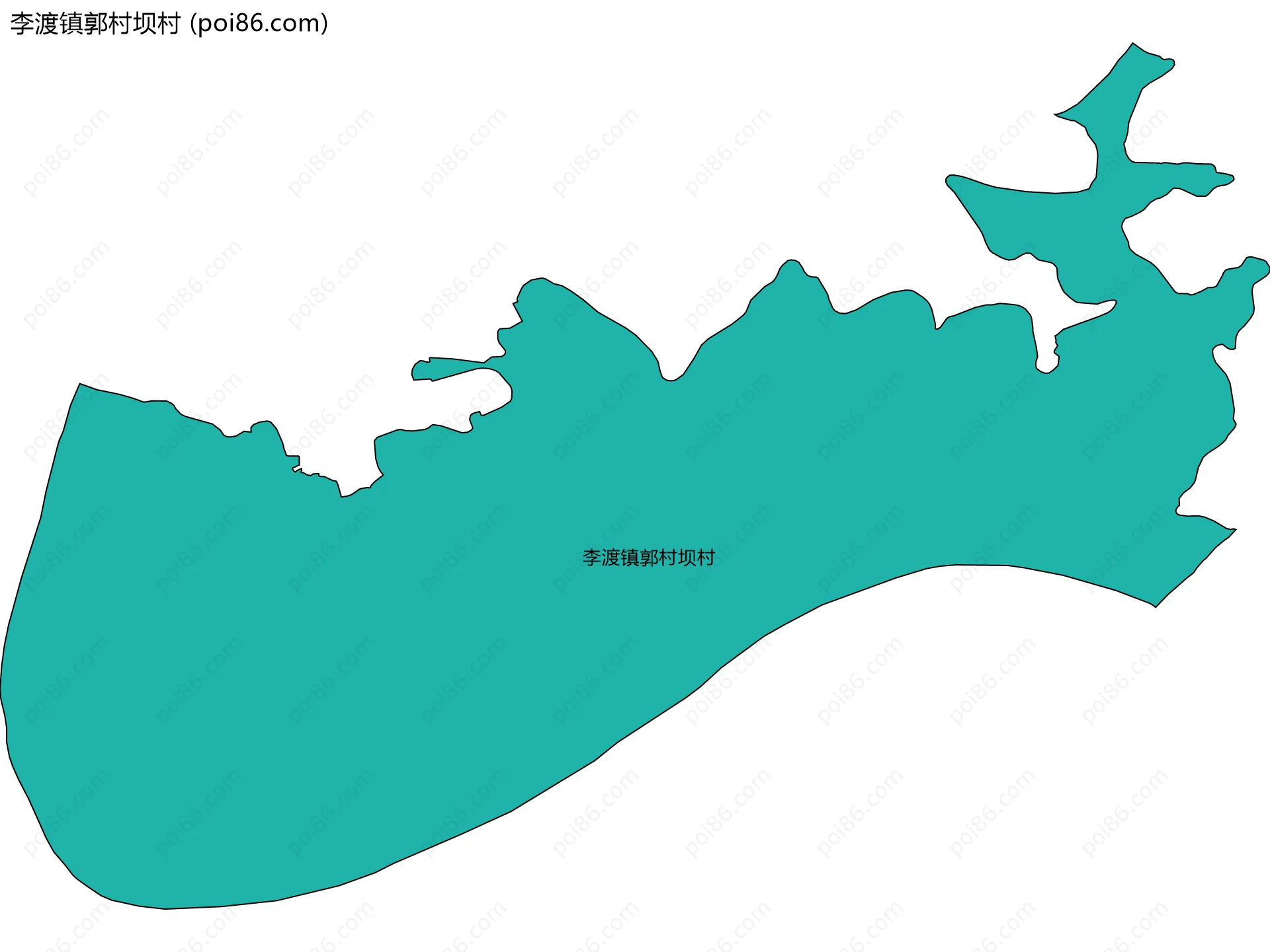 李渡镇郭村坝村边界地图