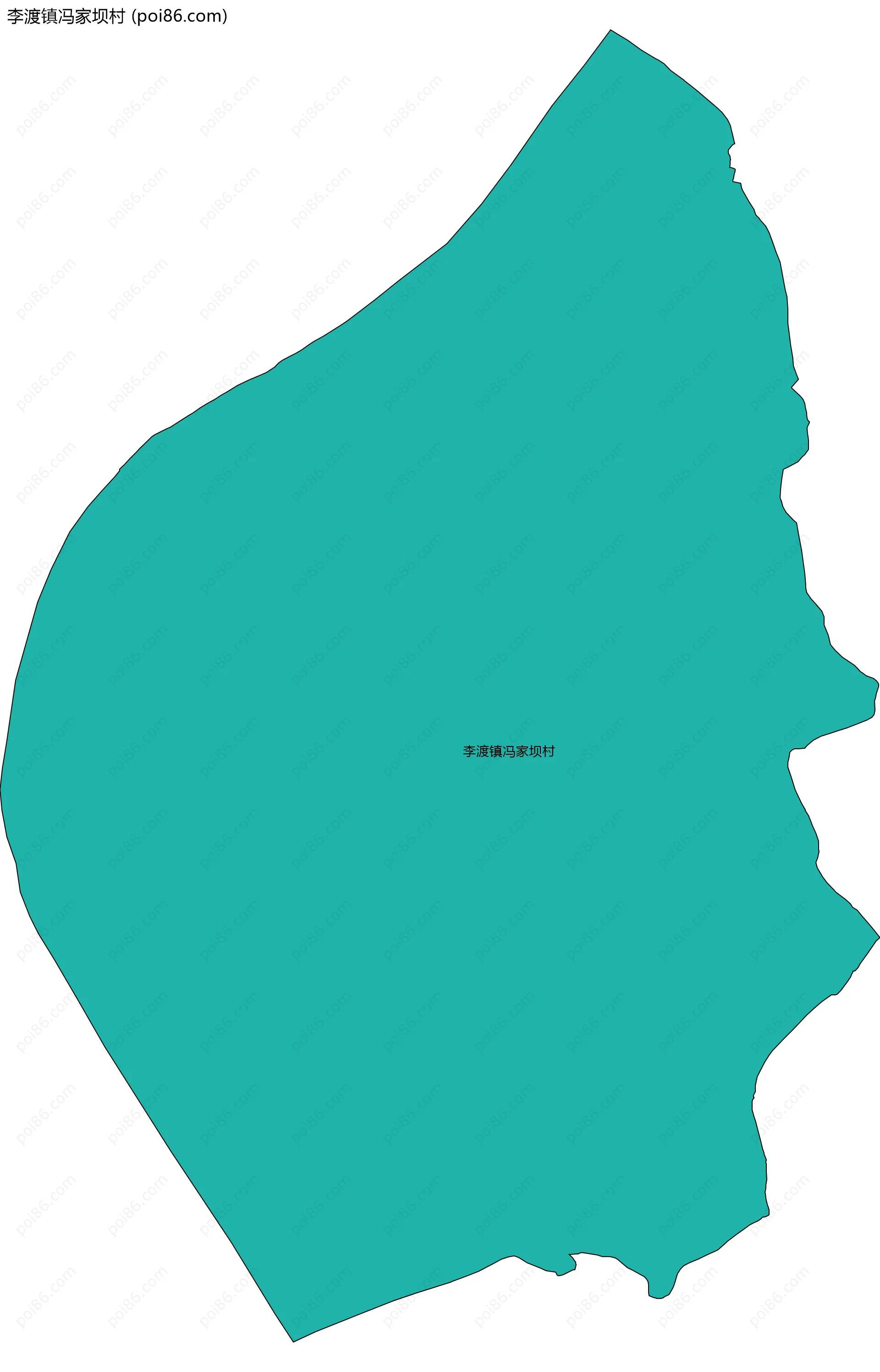 李渡镇冯家坝村边界地图