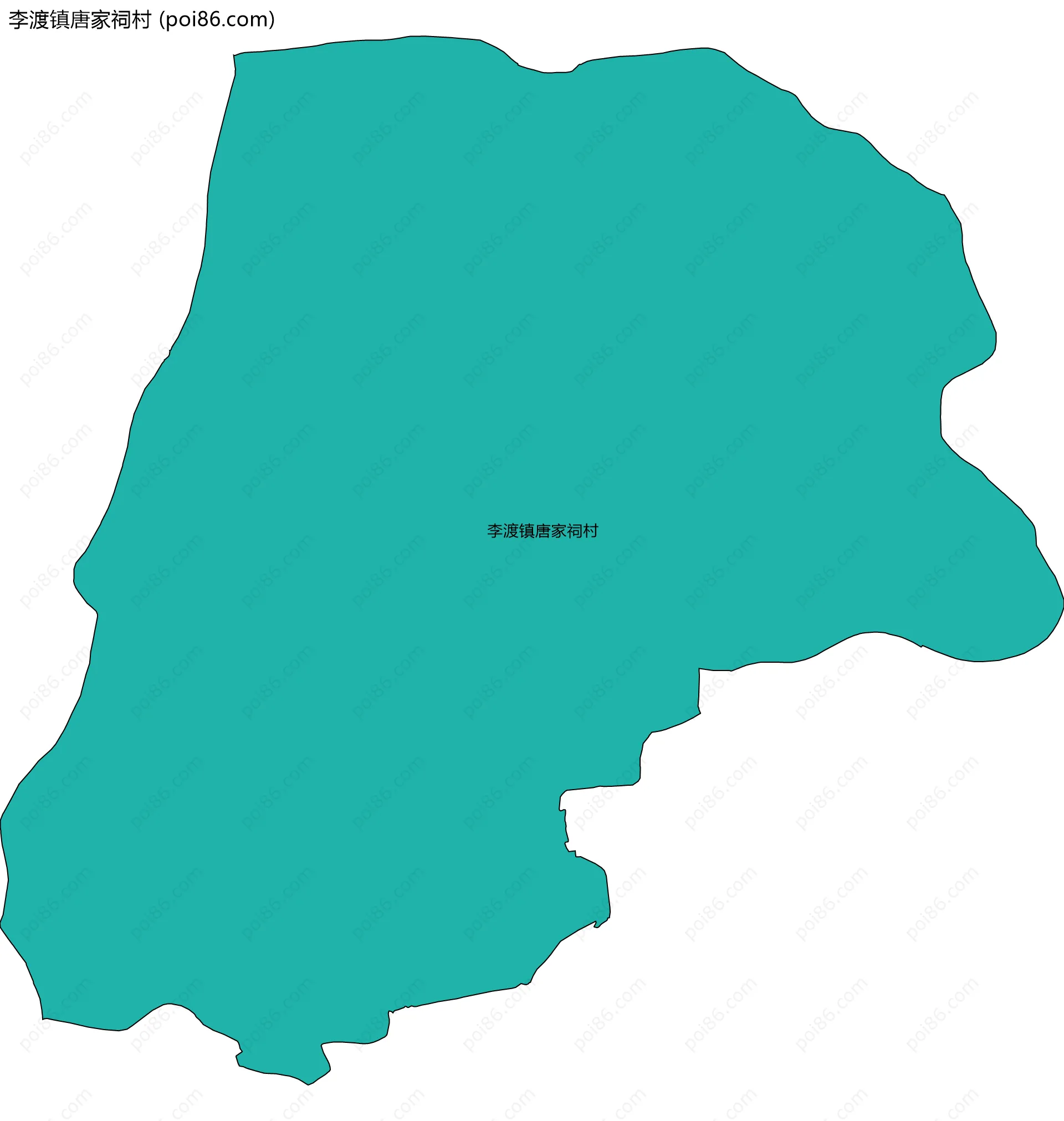 李渡镇唐家祠村边界地图