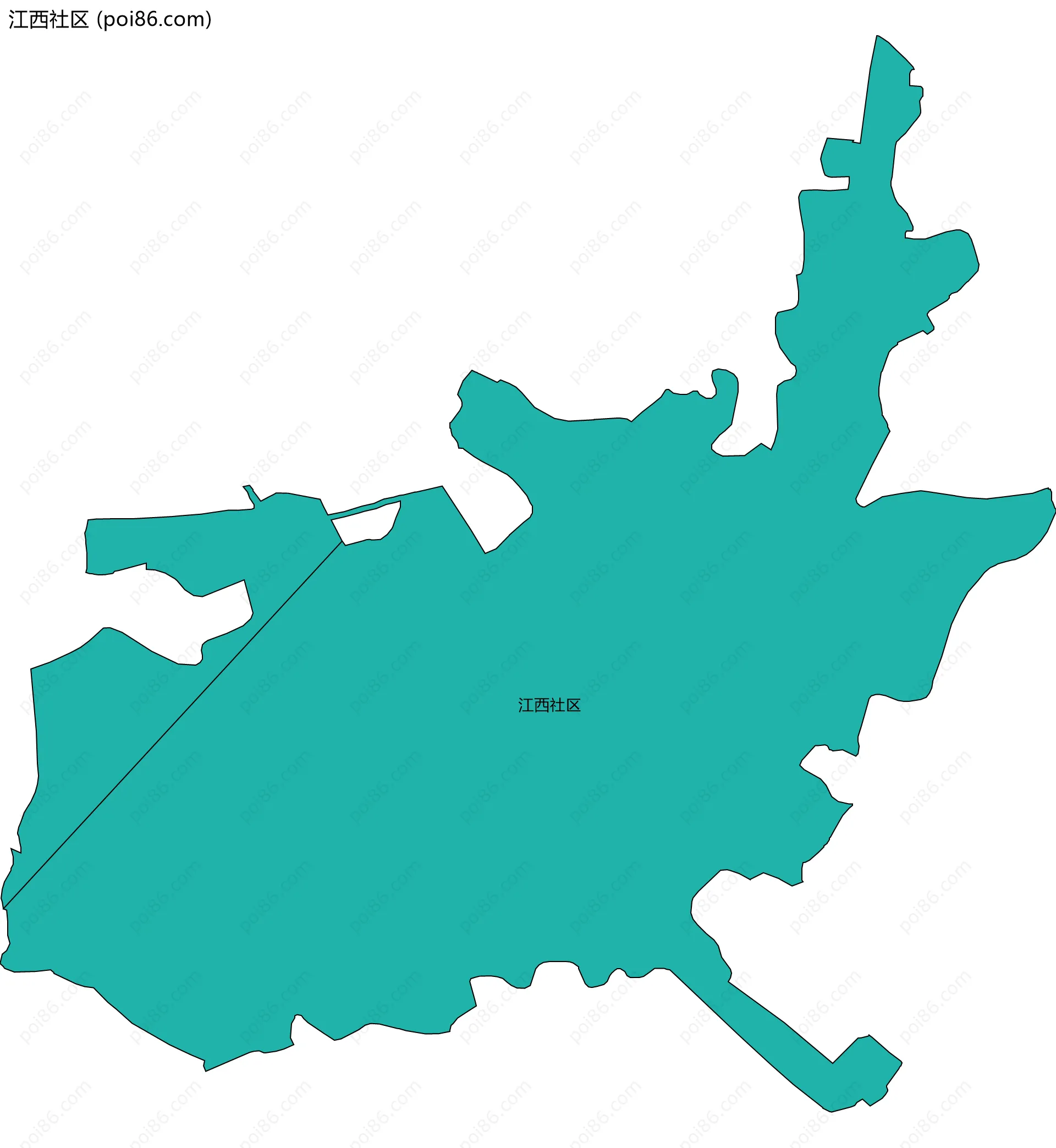 江西社区边界地图