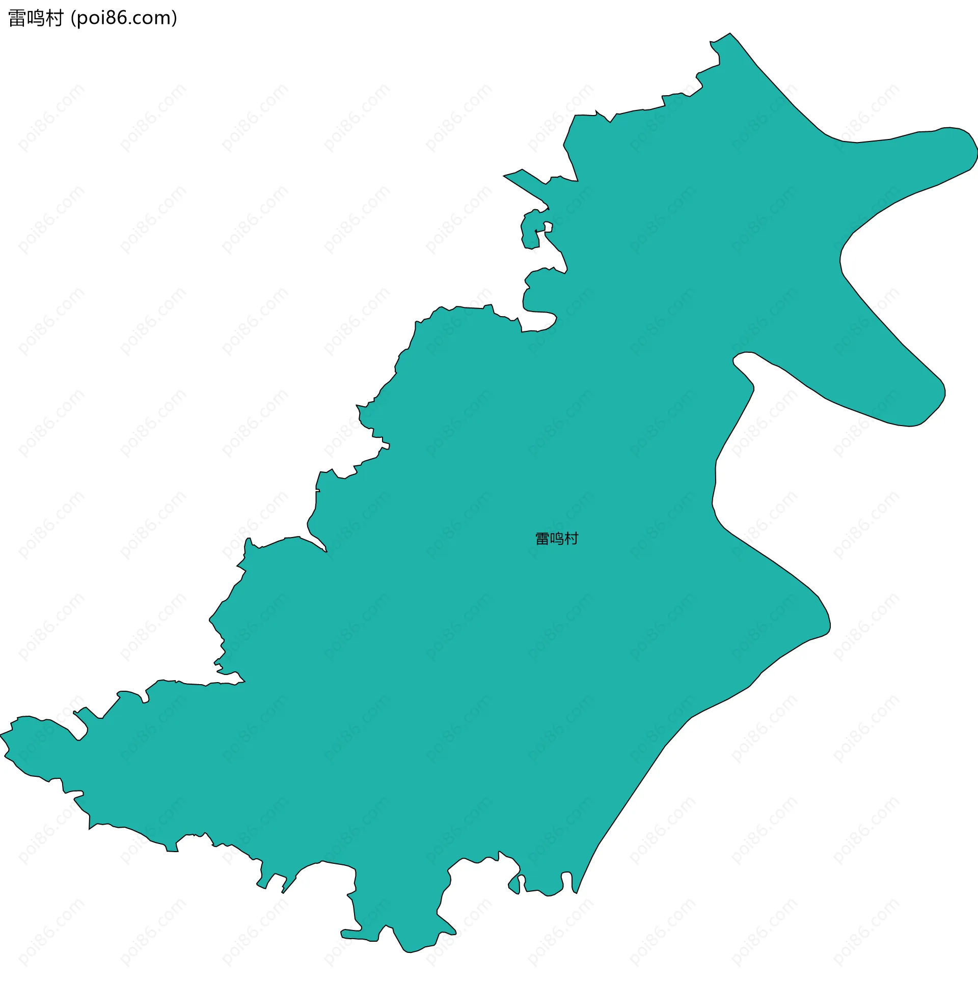 雷鸣村边界地图