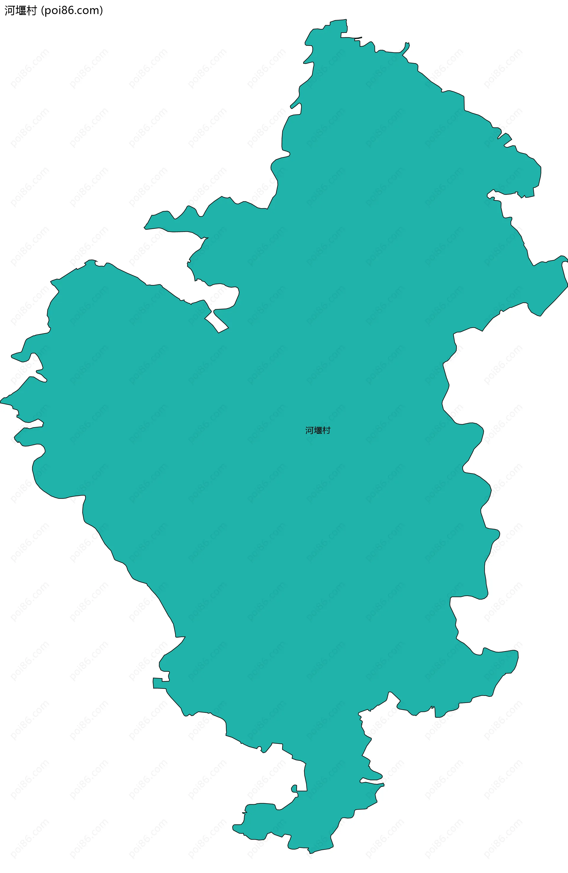 河堰村边界地图