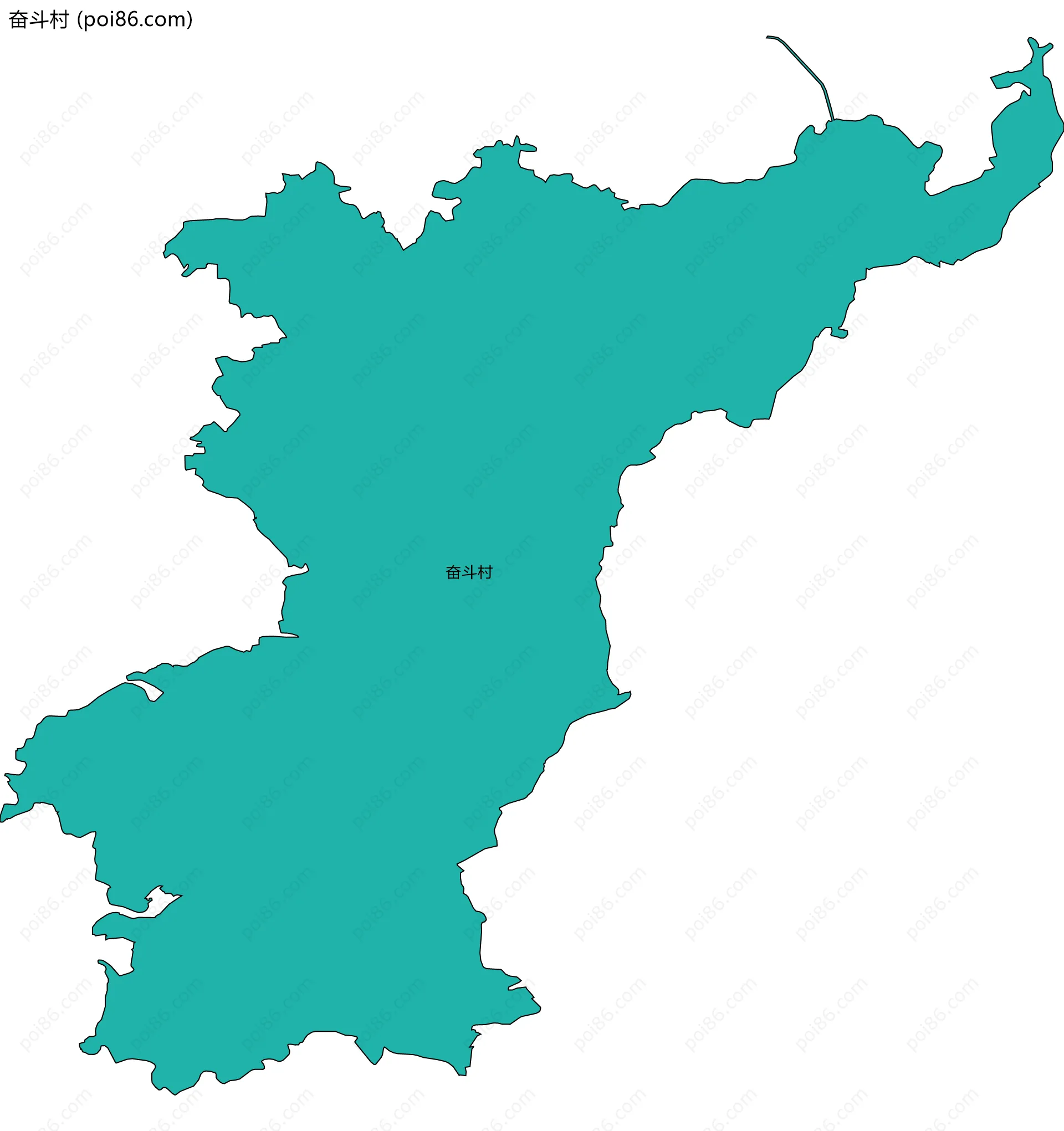 奋斗村边界地图